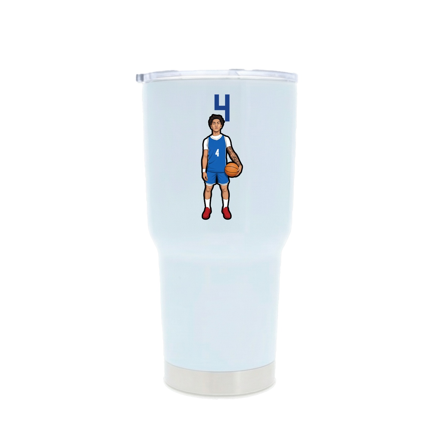 30oz Stainless Steel Tumbler — Number Top in White