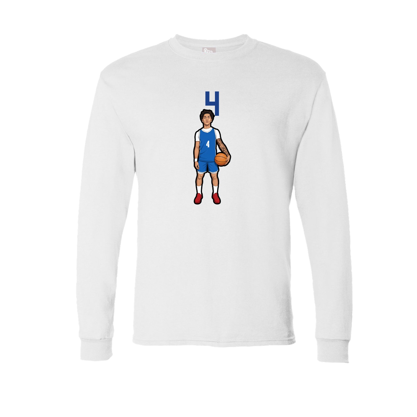 Long Sleeve Tee — Number Top in White