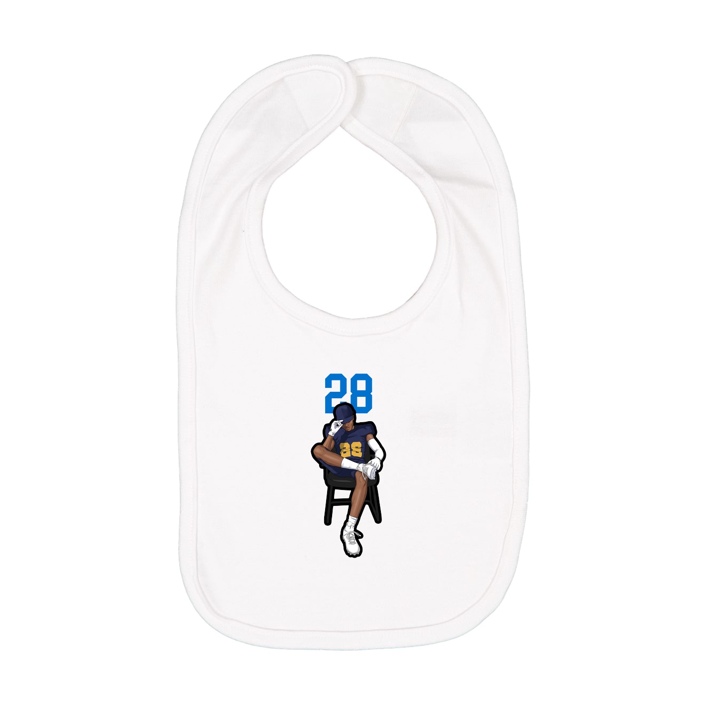 Infant Bib — Number Top in White