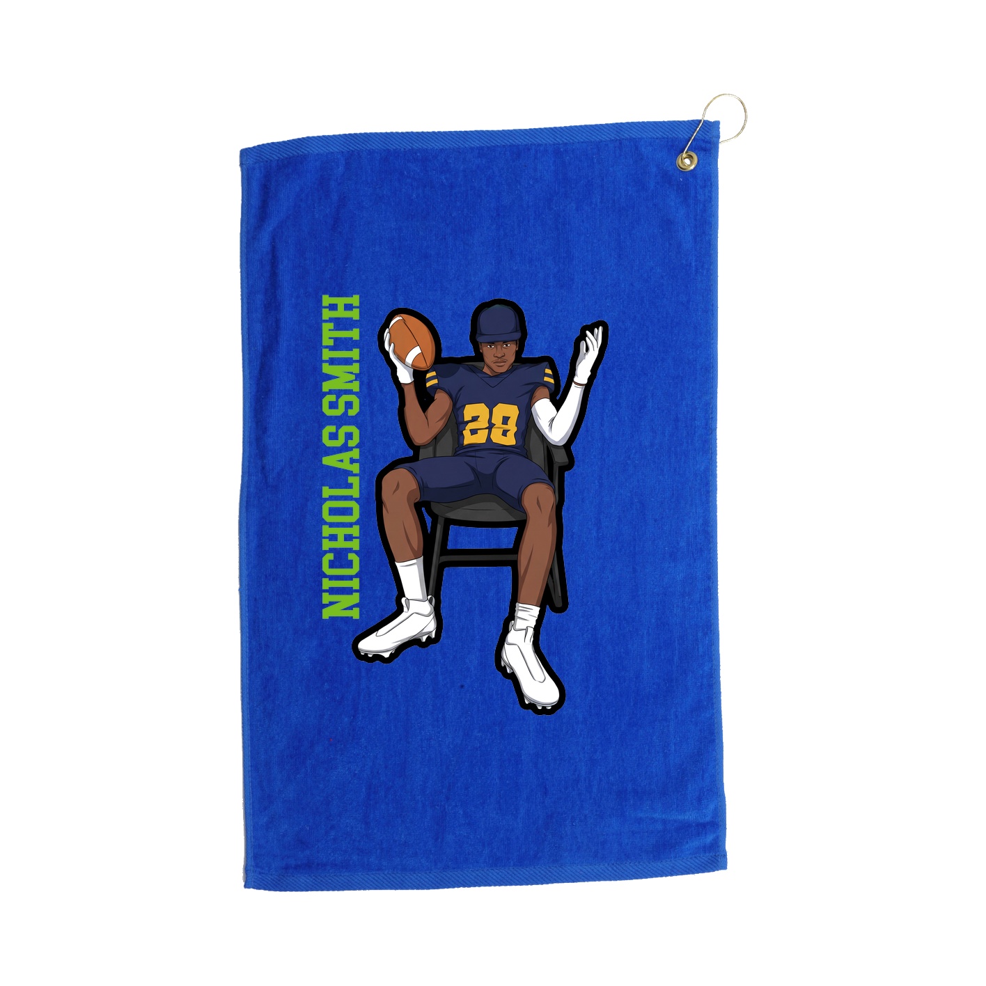 Golf Towel — Name Vertical in Royal