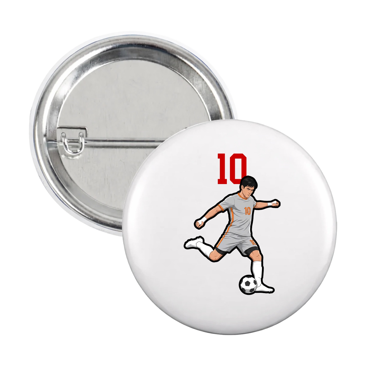 Game Day Button — Number Top in White