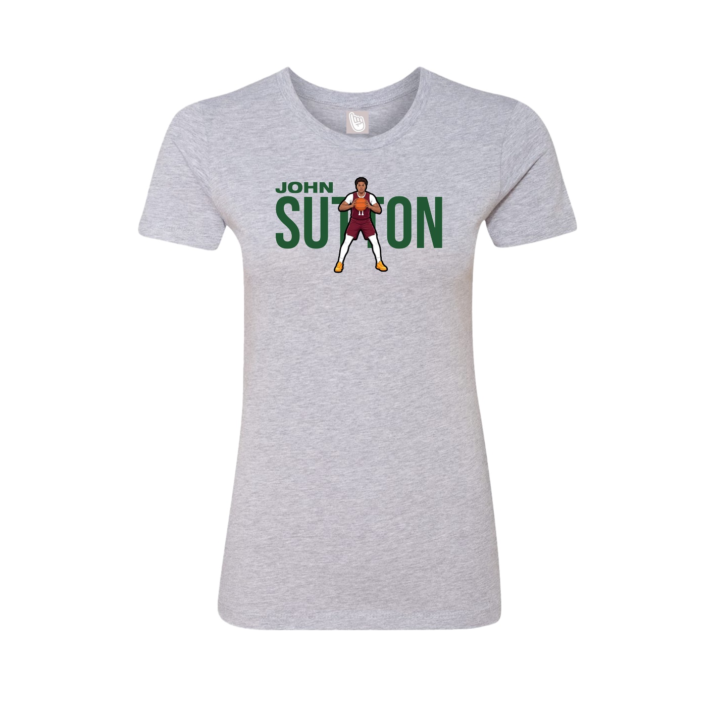Fitted Women's Tee — Player Name in Grey