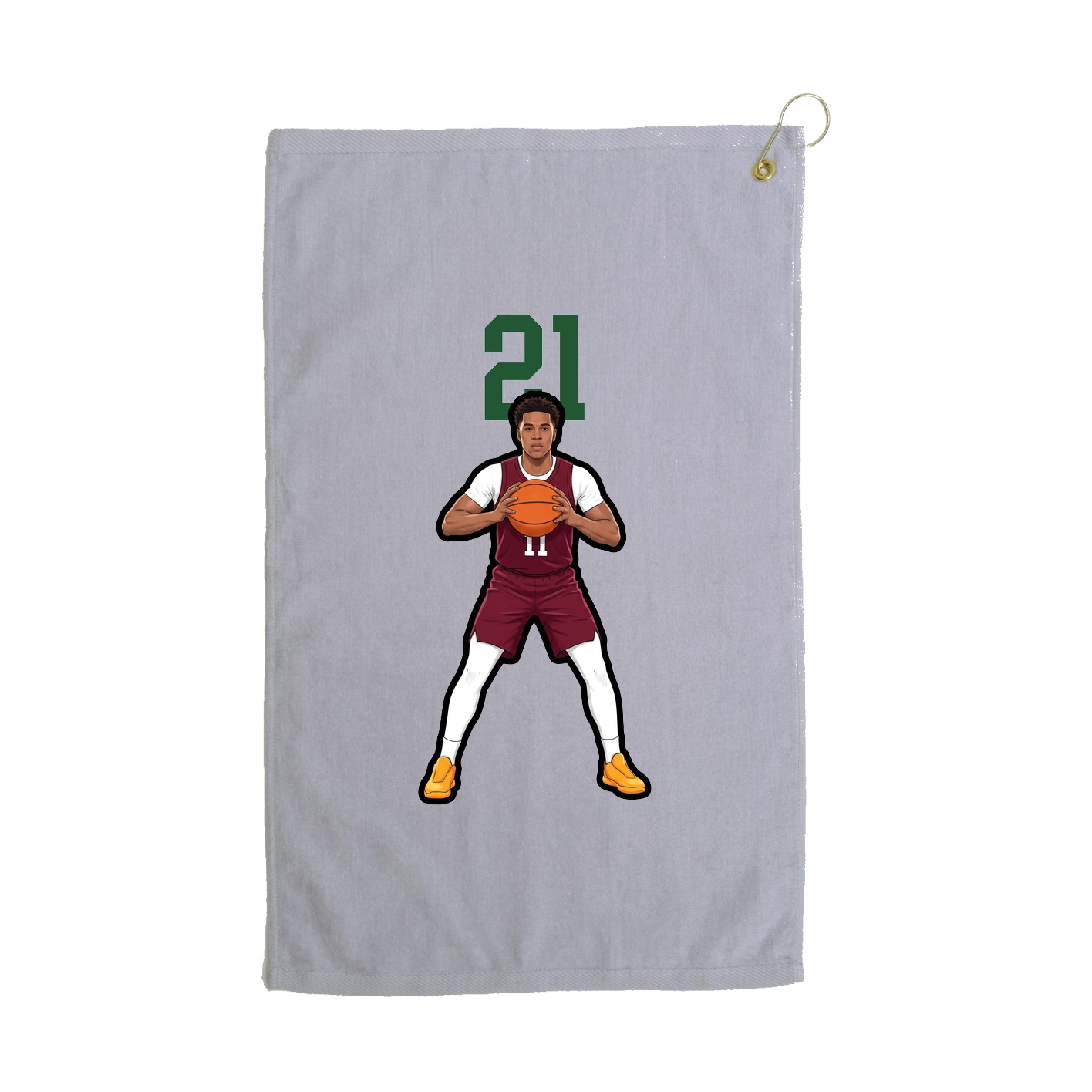 Golf Towel — Number Top in Grey