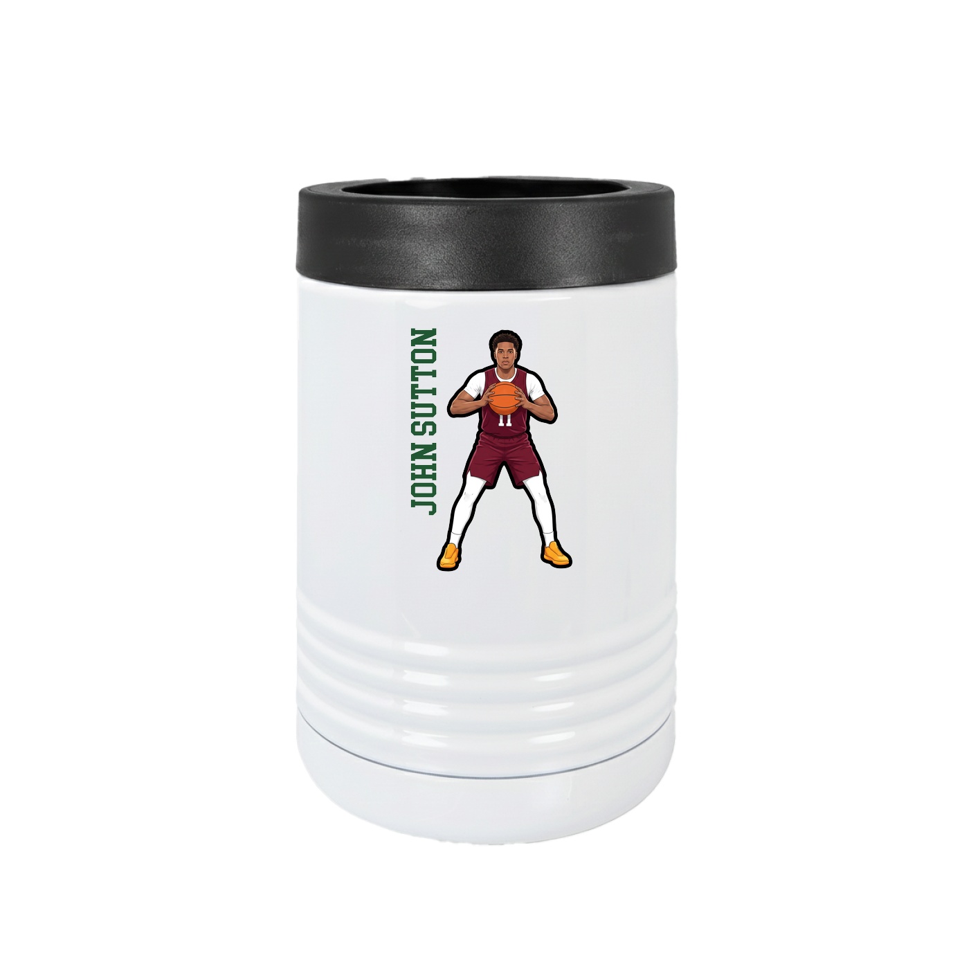 Beverage Holder — Name Vertical in White