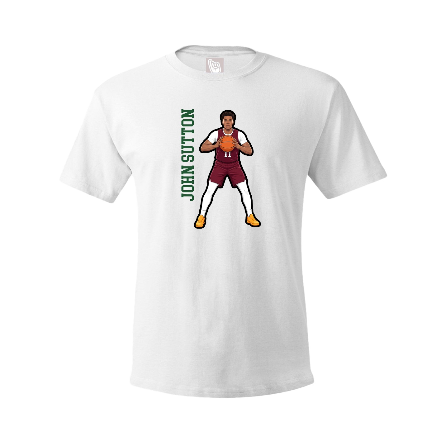 Tee — Name Vertical in White