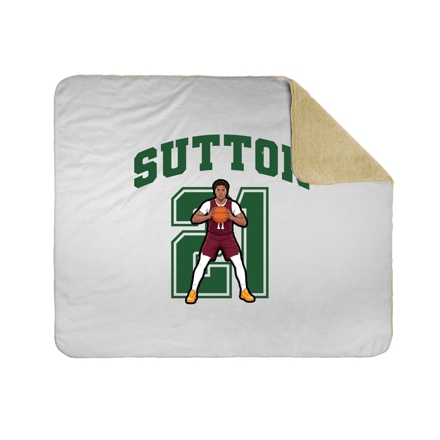 Throw Blanket — Number in White