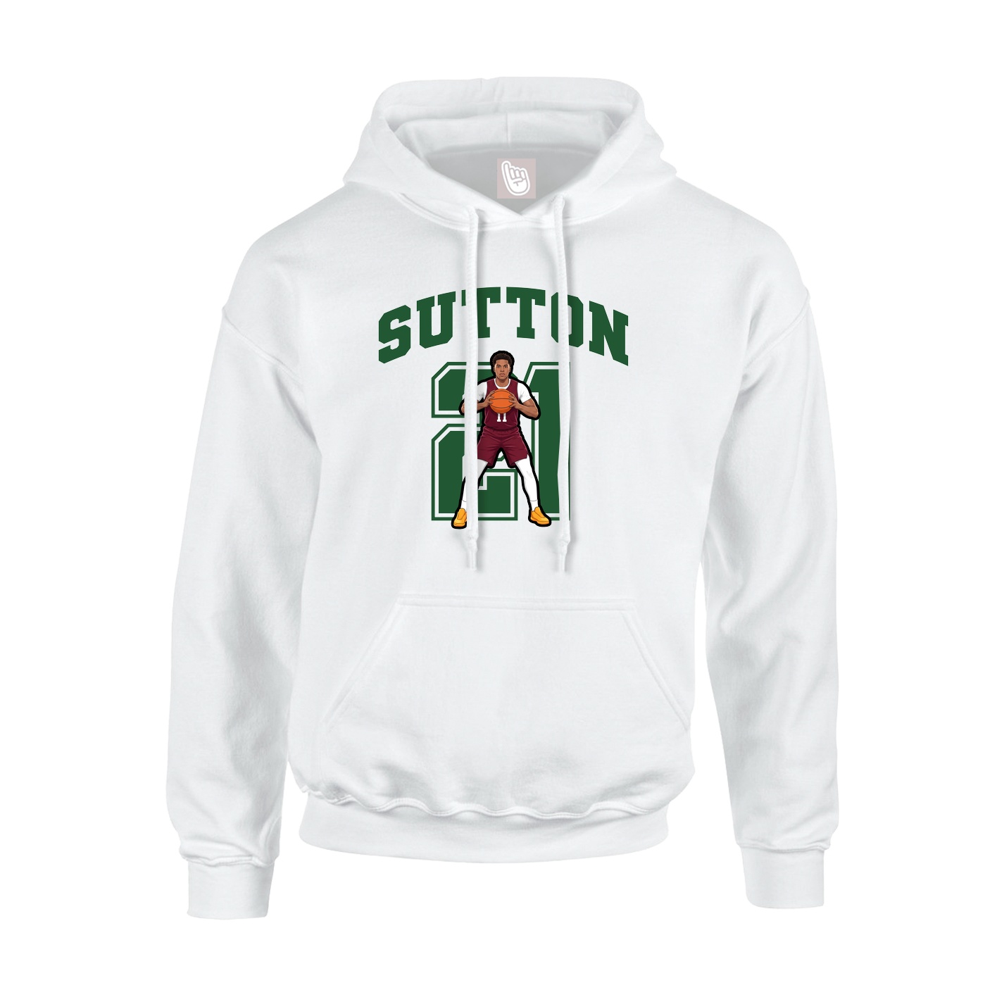 Youth Hoodie — Number in White