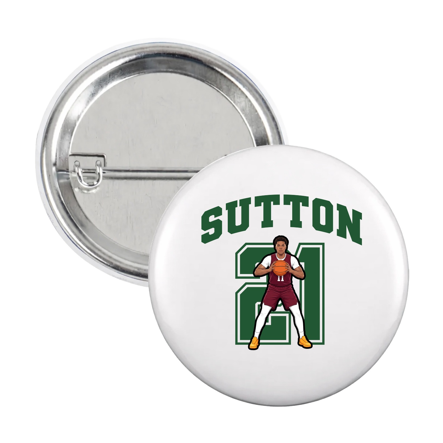 Game Day Button — Number in White