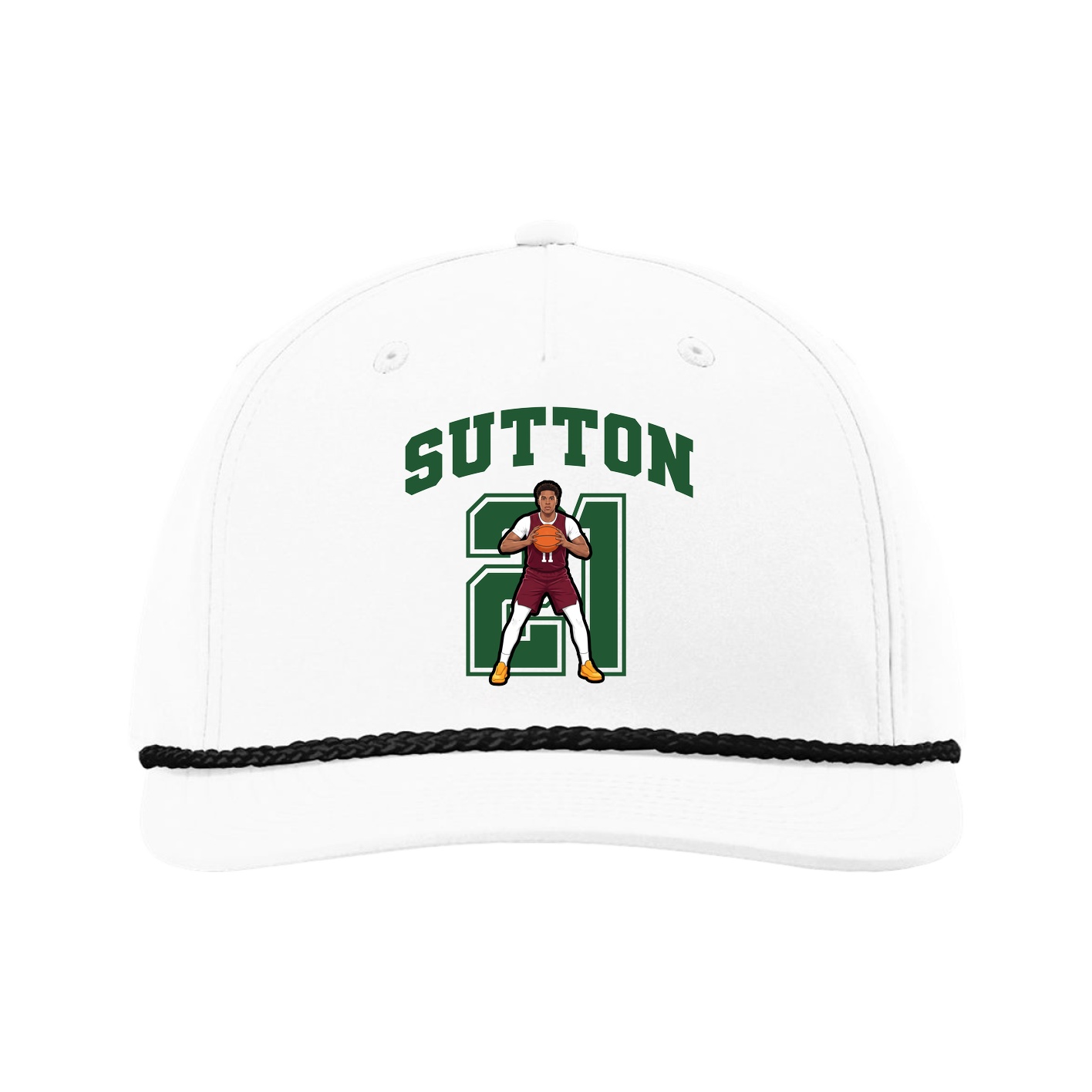 Five-Panel Classic Rope Cap — Number in White