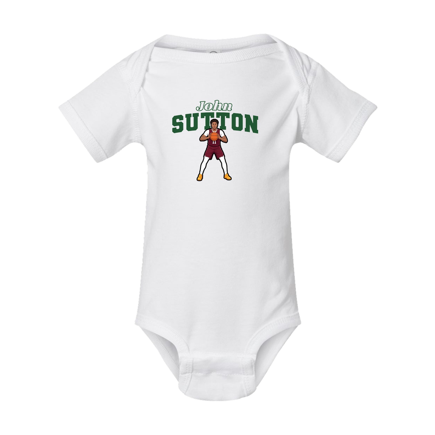 Baby Onesie — Name Arch in White