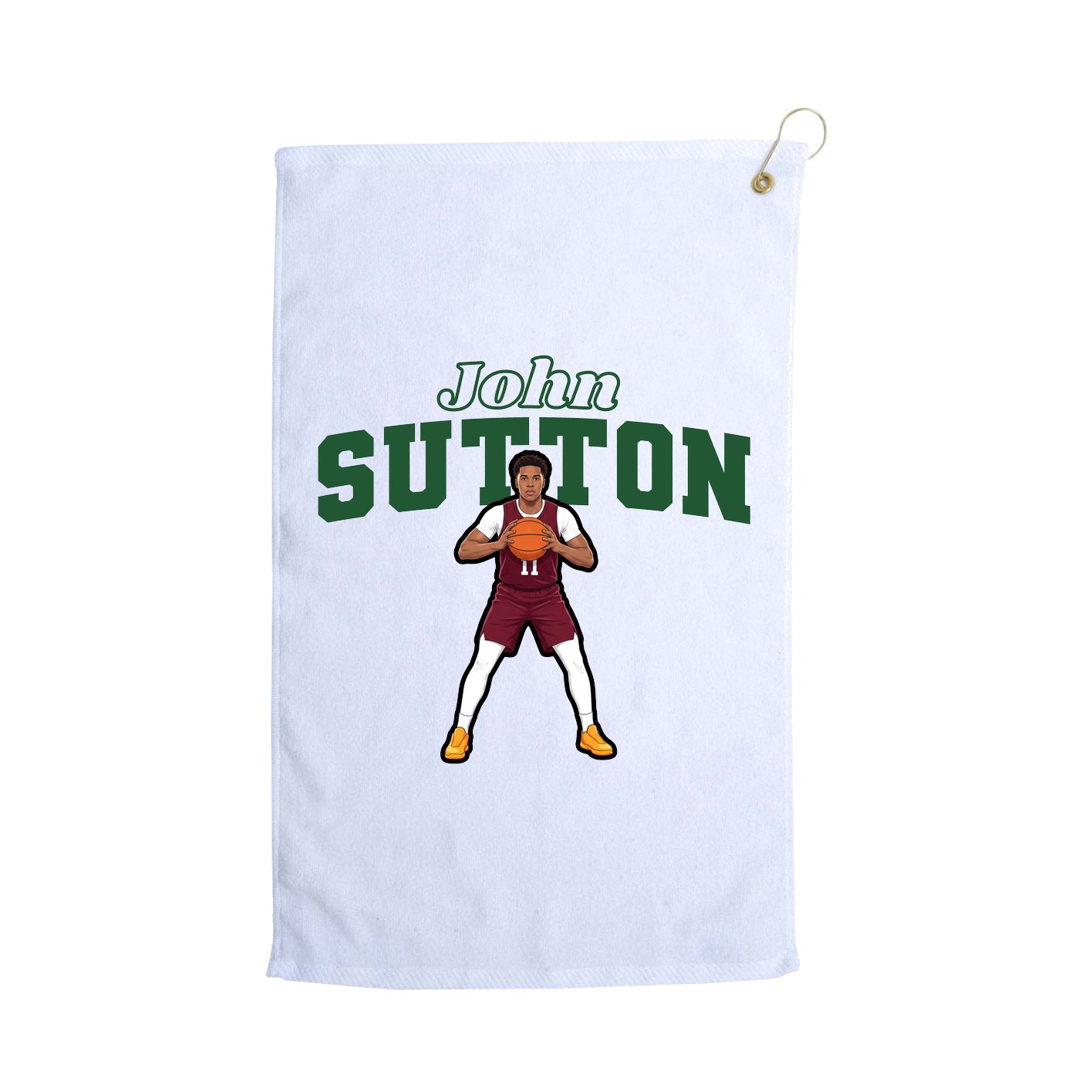 Golf Towel — Name Arch in White