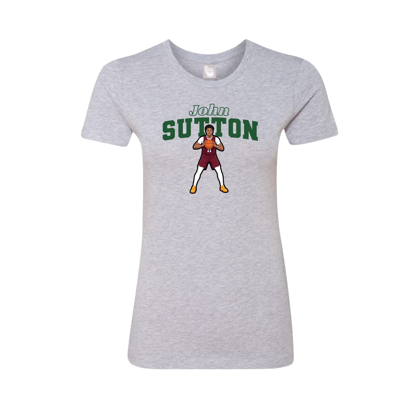 Fitted Women's Tee — Name Arch in Grey