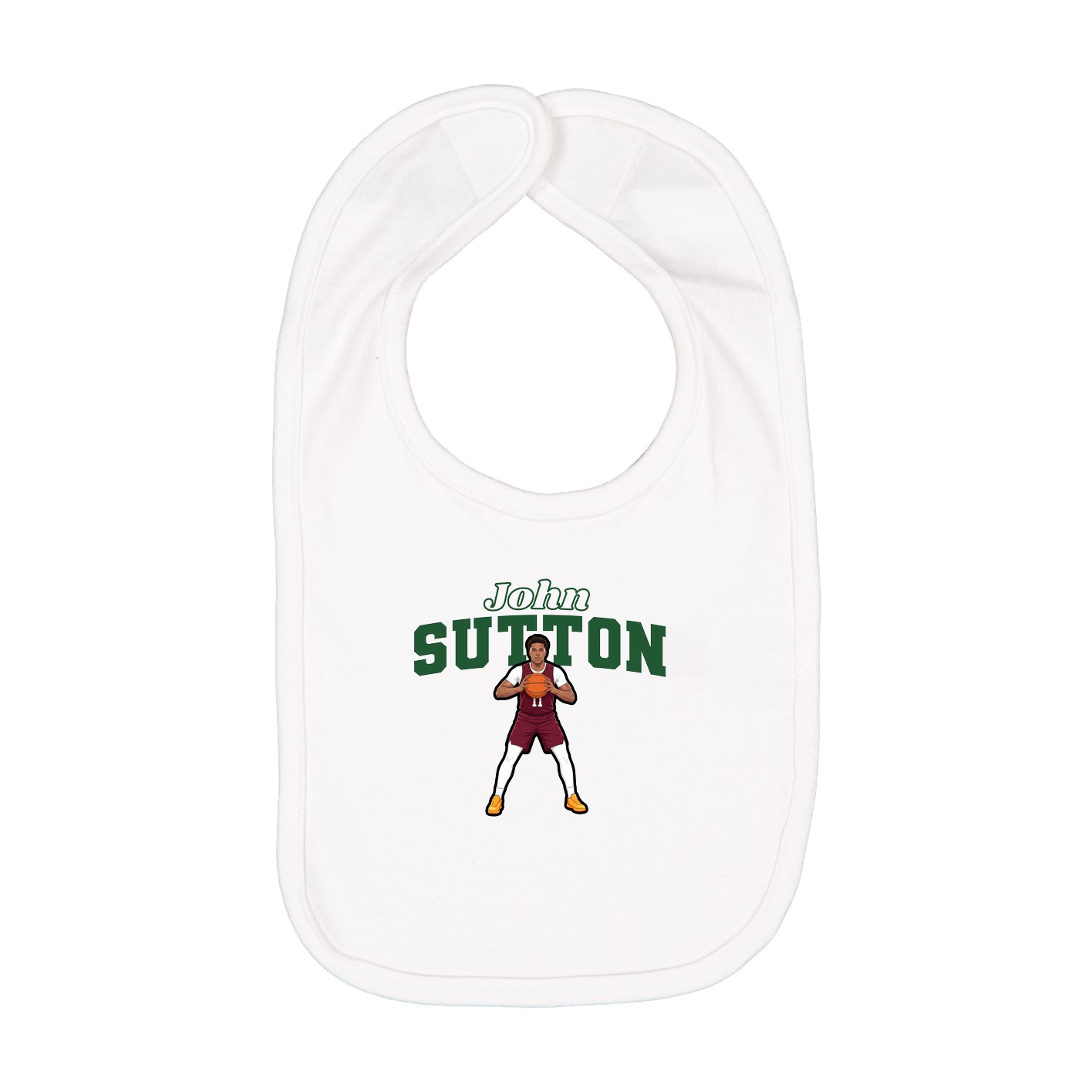 Infant Bib — Name Arch in White