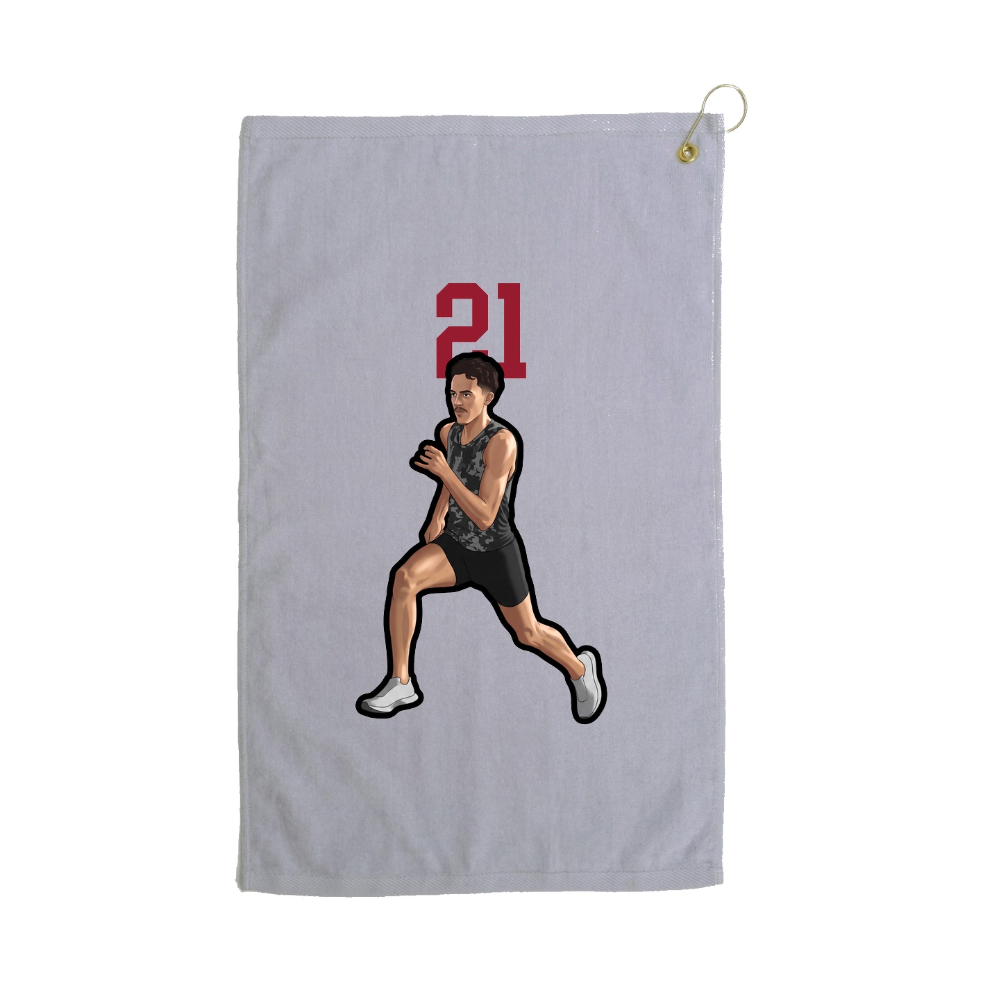 Golf Towel — Number Top in Grey