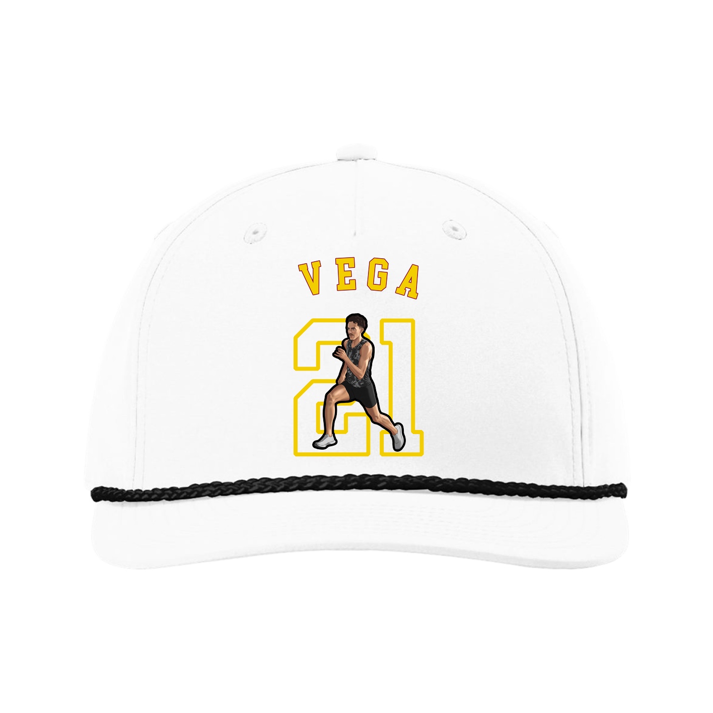 Five-Panel Classic Rope Cap — Shirsey Arch in White