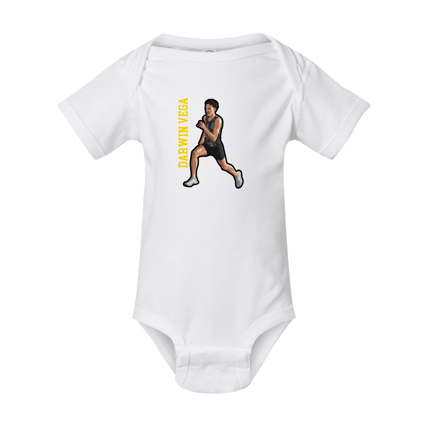 Baby Onesie — Name Vertical in White