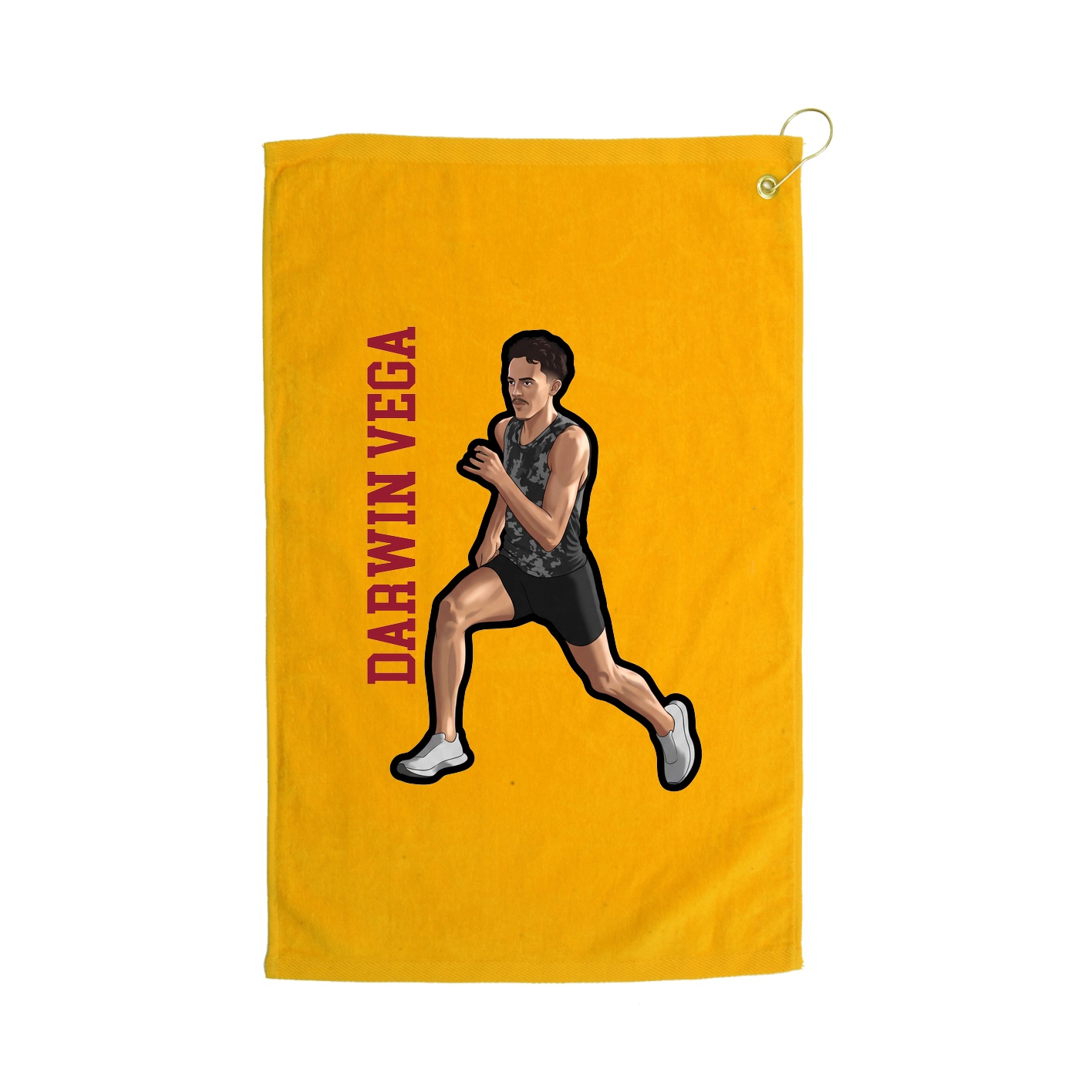 Golf Towel — Name Vertical in Gold