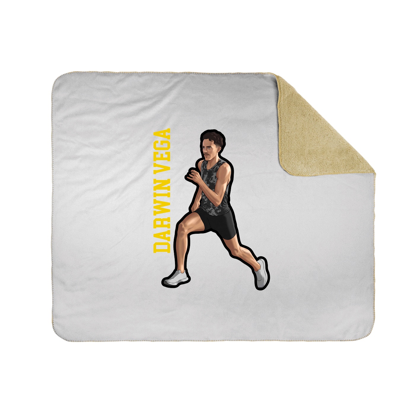 Throw Blanket — Name Vertical in White