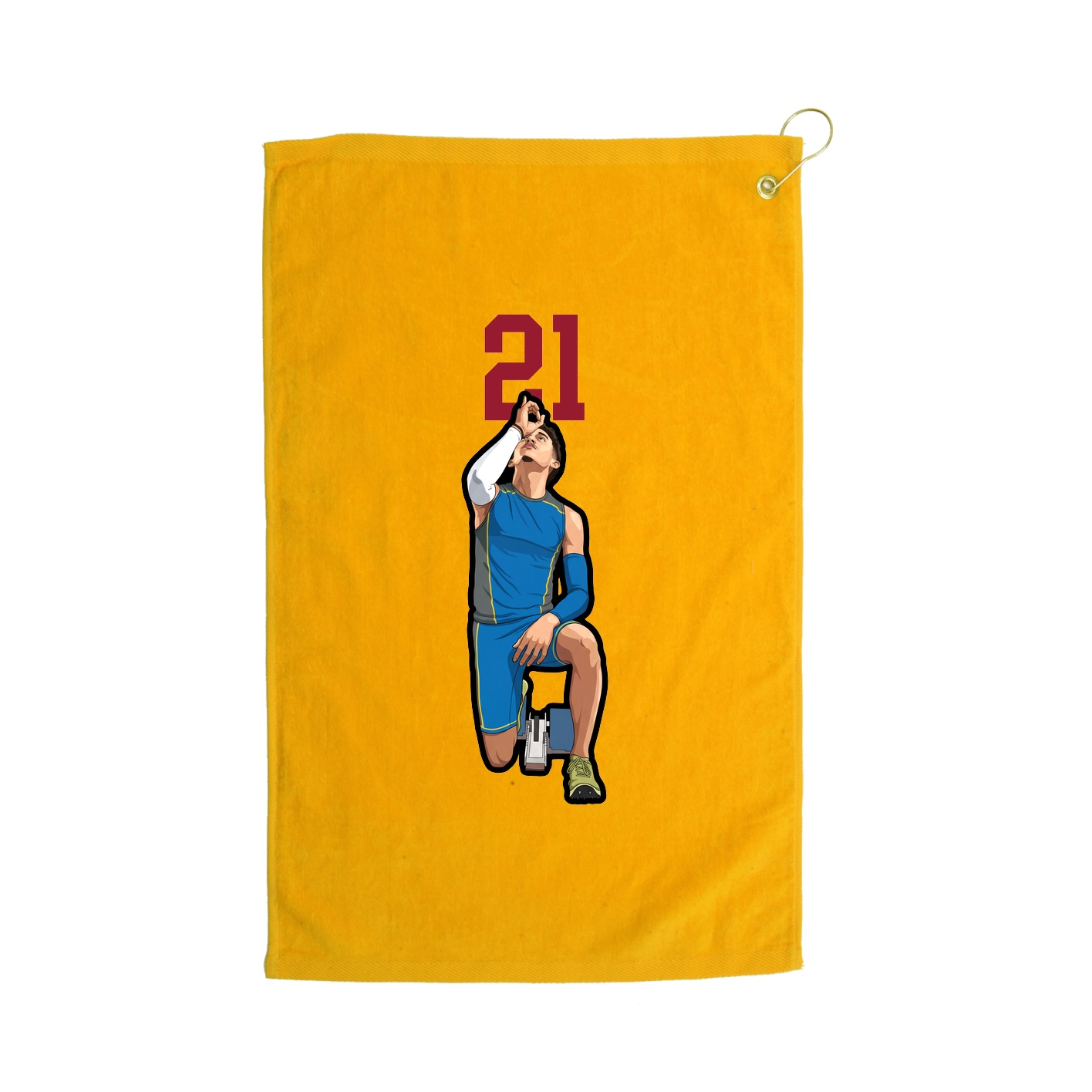 Golf Towel — Number Top in Gold