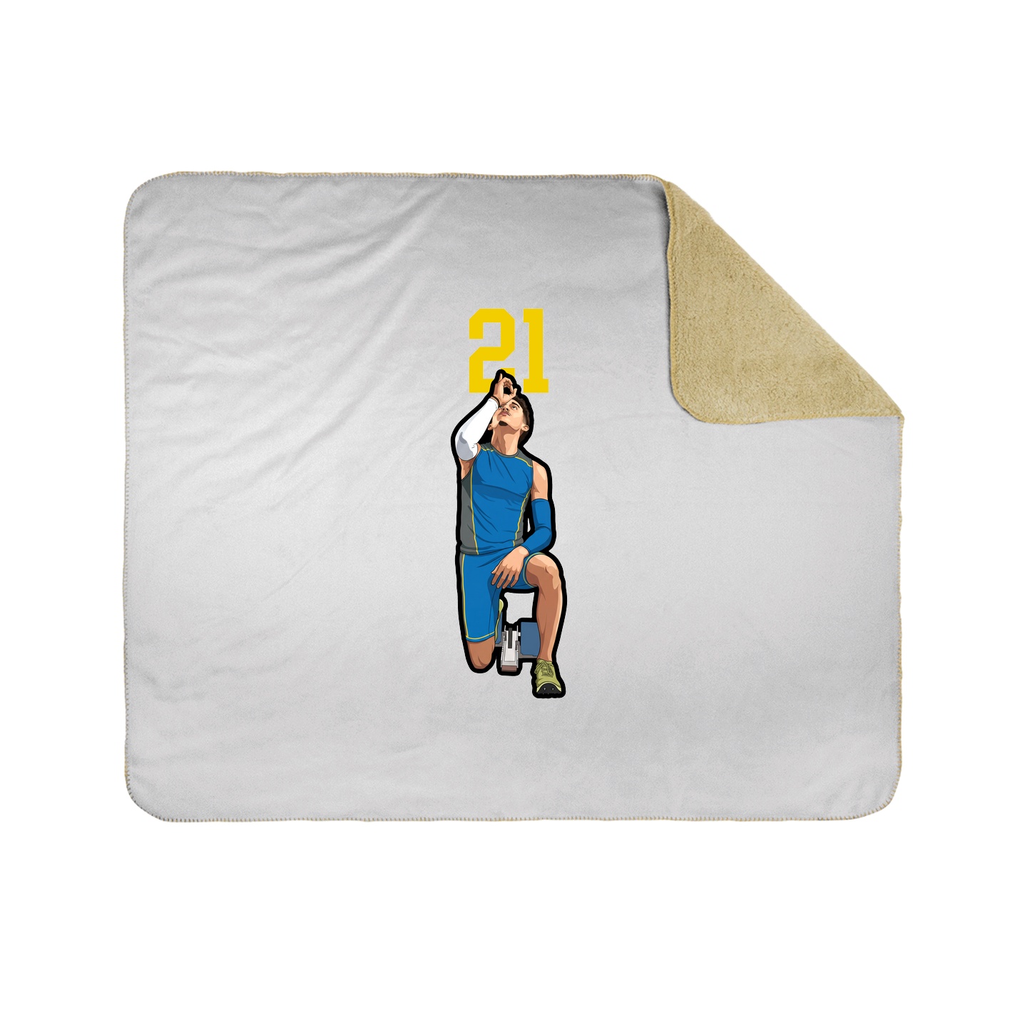 Throw Blanket — Number Top in White