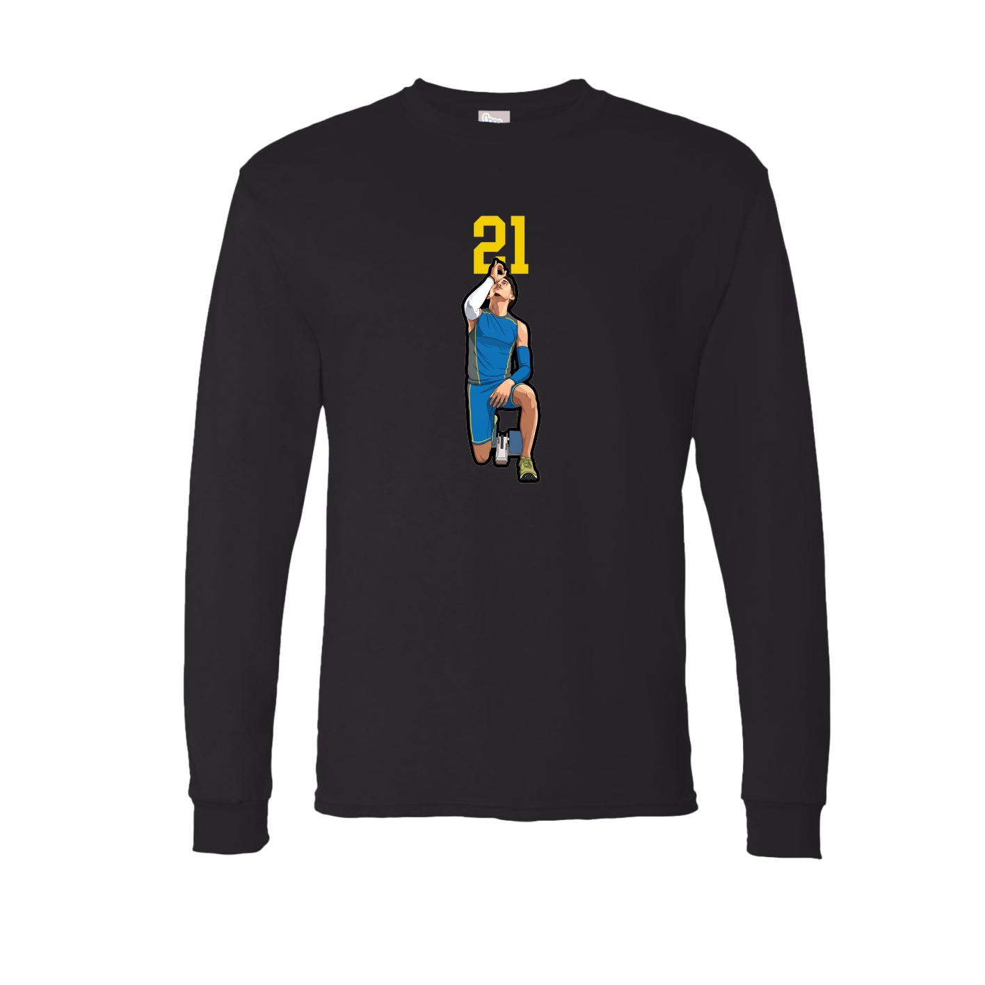 Long Sleeve Tee — Number Top in Black