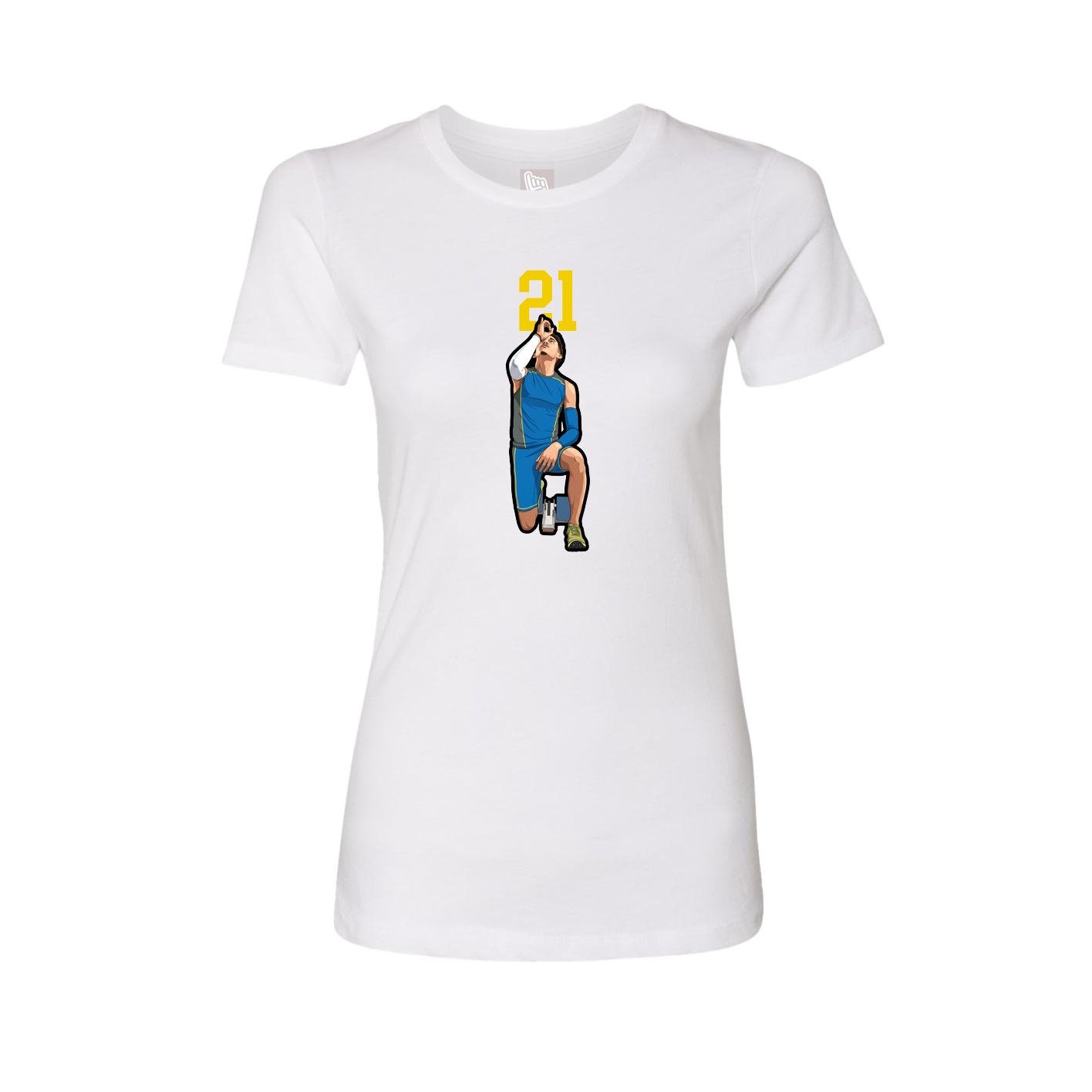 Fitted Women's Tee — Number Top in White