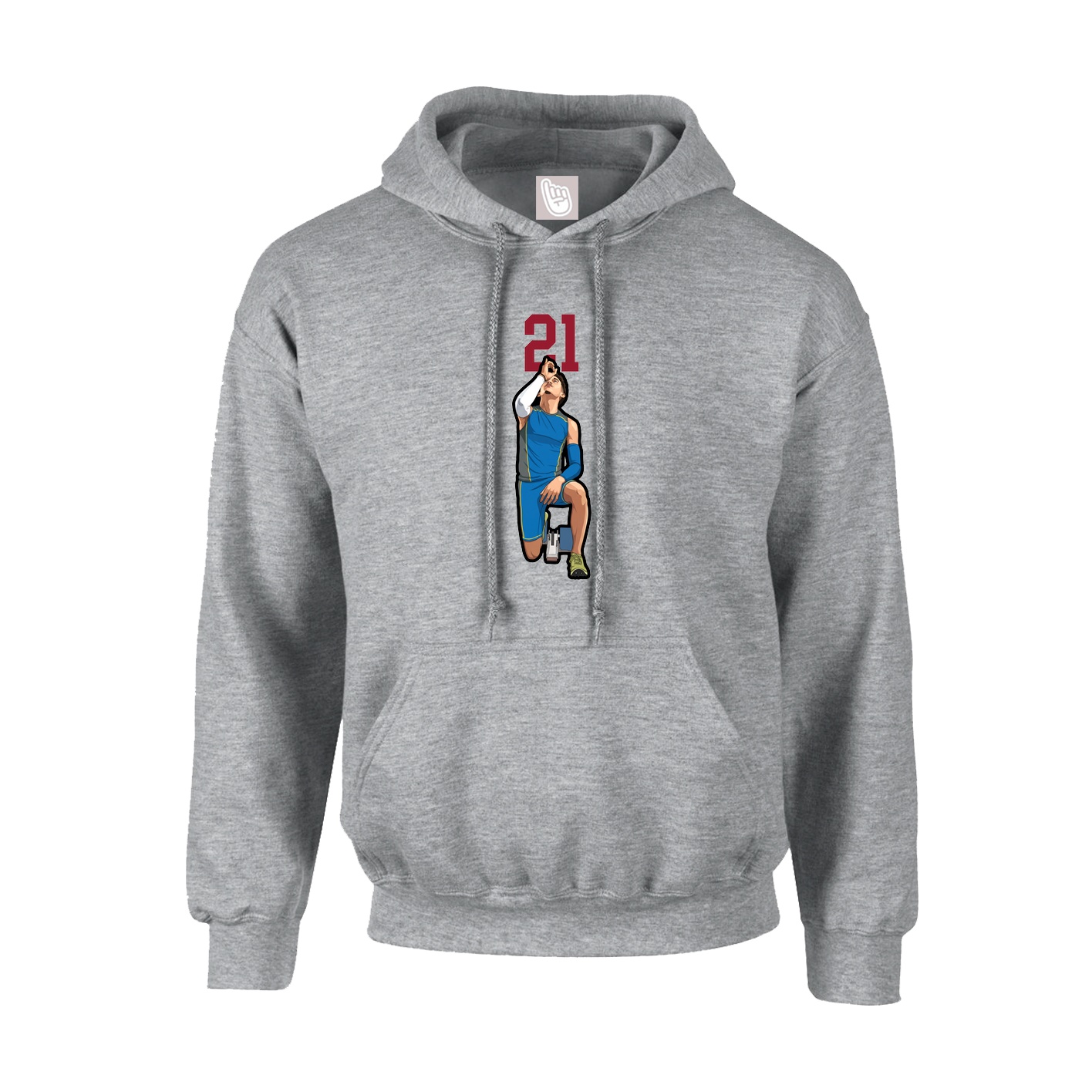 Youth Hoodie — Number Top in Grey