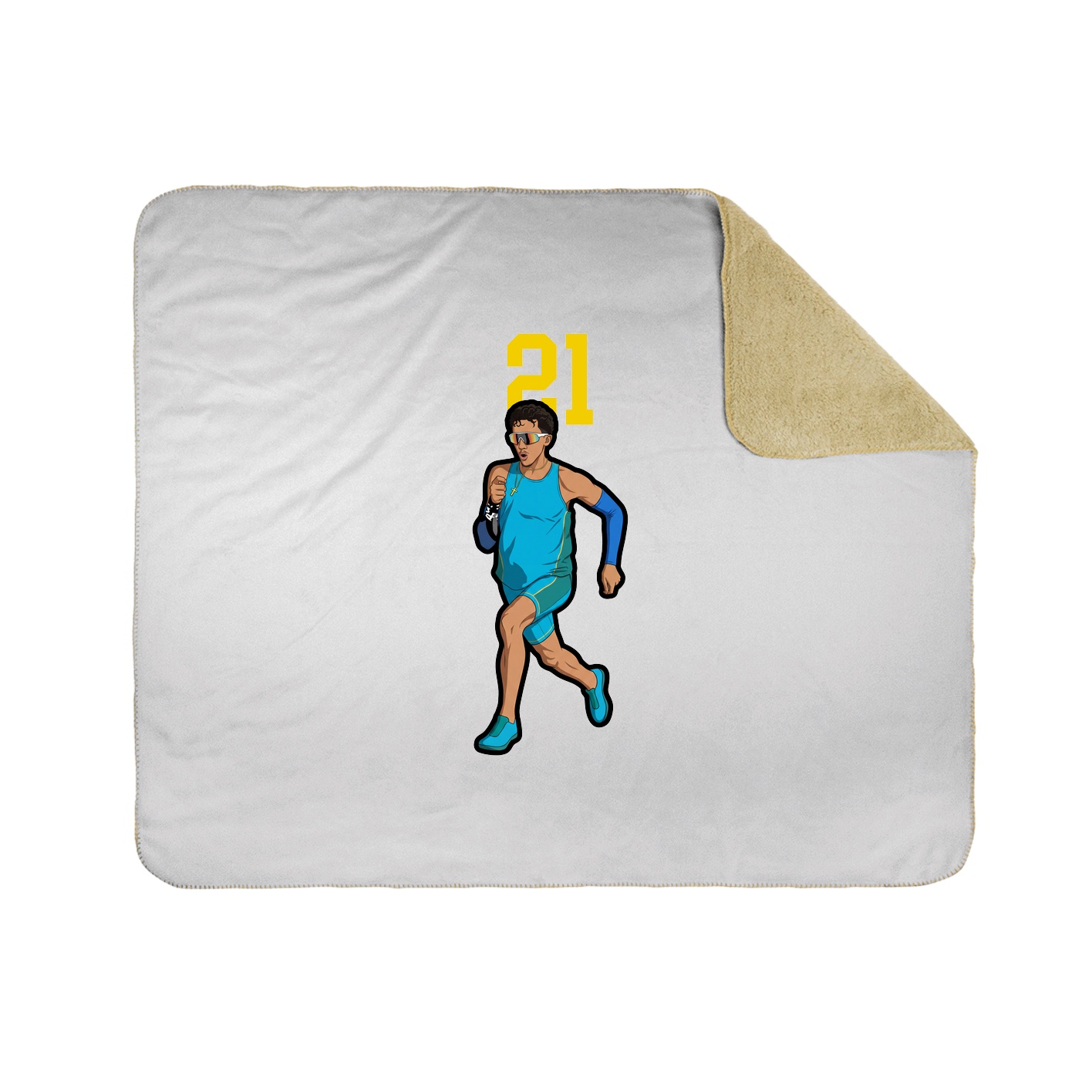 Throw Blanket — Number Top in White