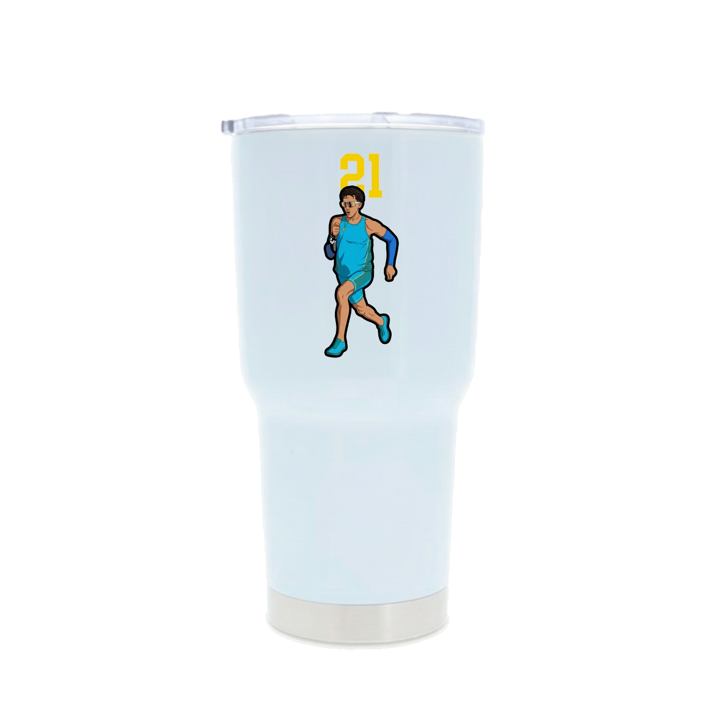 30oz Stainless Steel Tumbler — Number Top in White