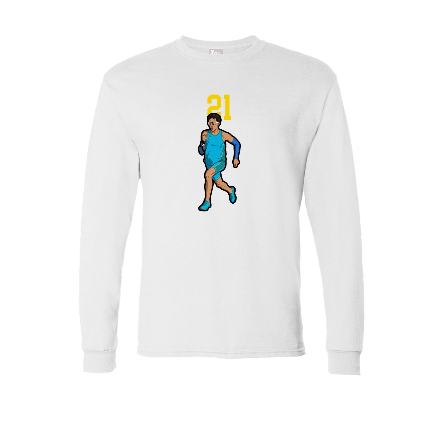 Long Sleeve Tee — Number Top in White