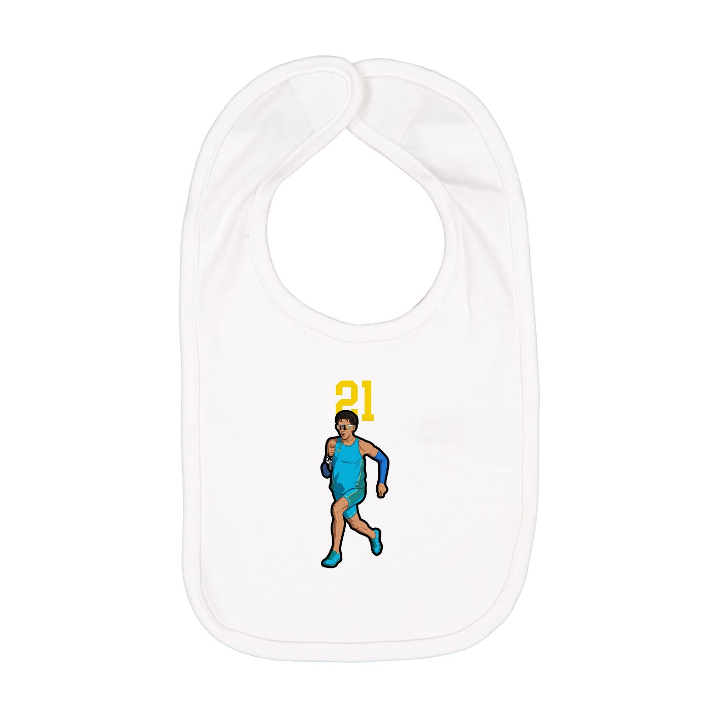 Infant Bib — Number Top in White