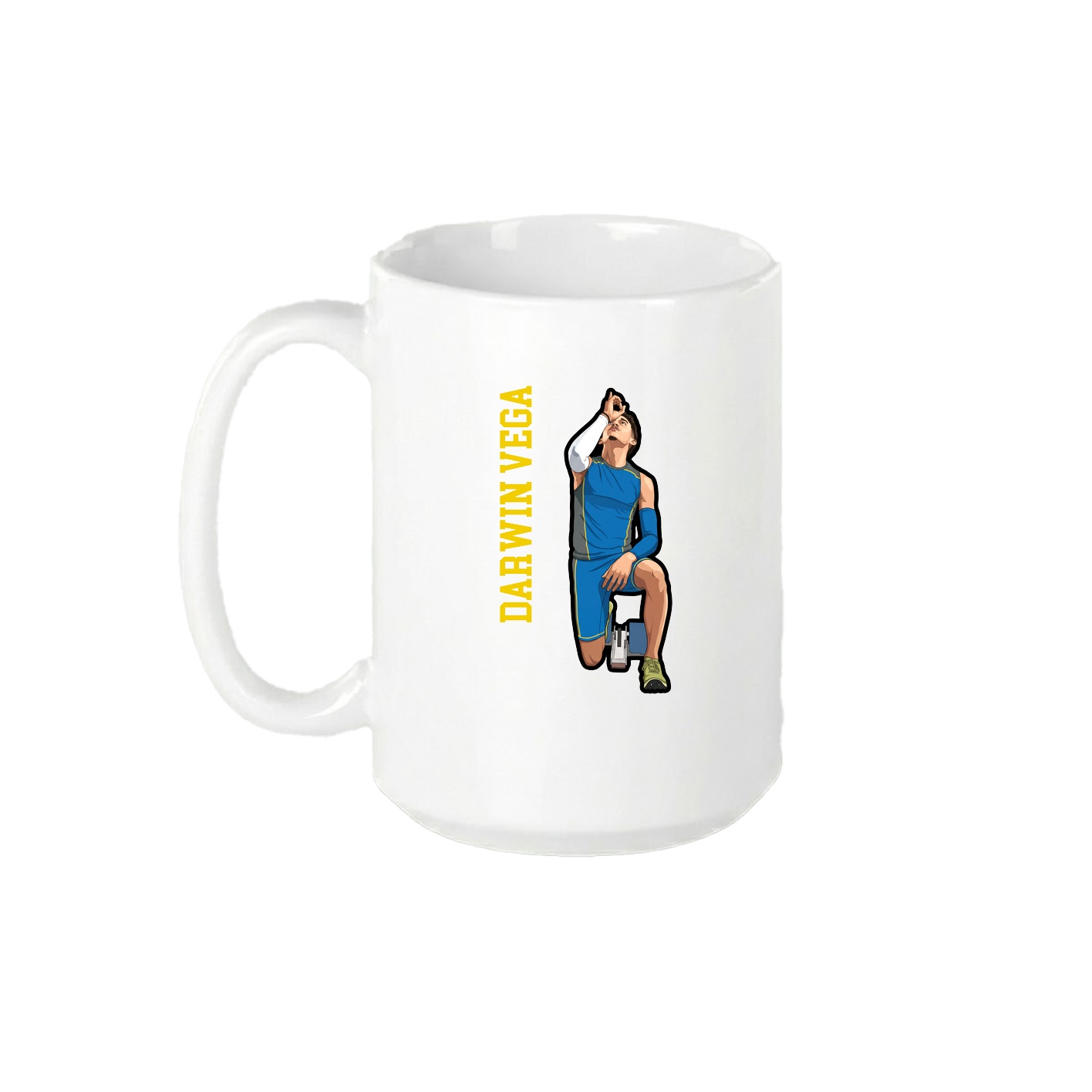 15oz Coffee Mug — Name Vertical in White