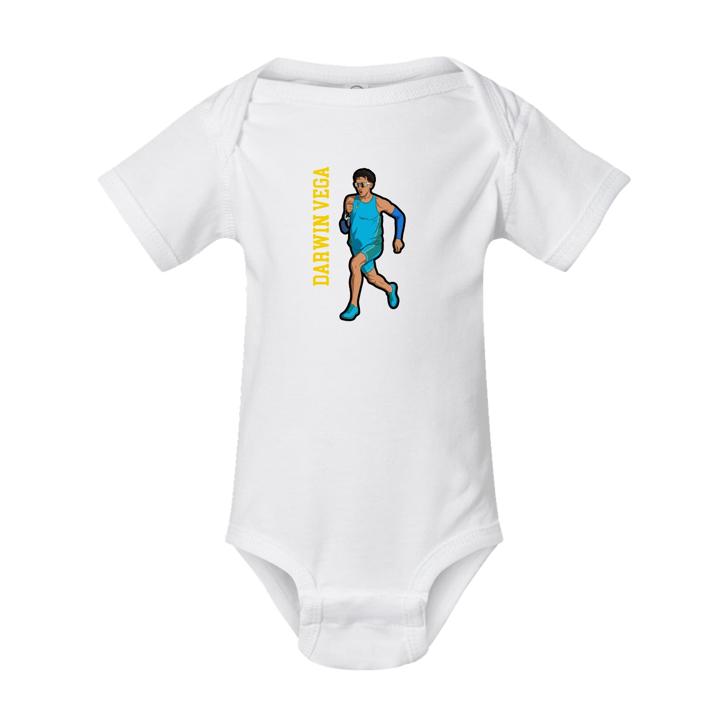 Baby Onesie — Name Vertical in White