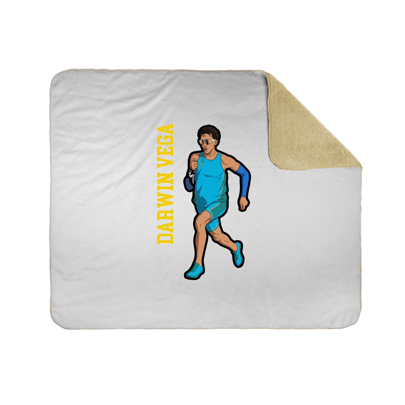 Throw Blanket — Name Vertical in White