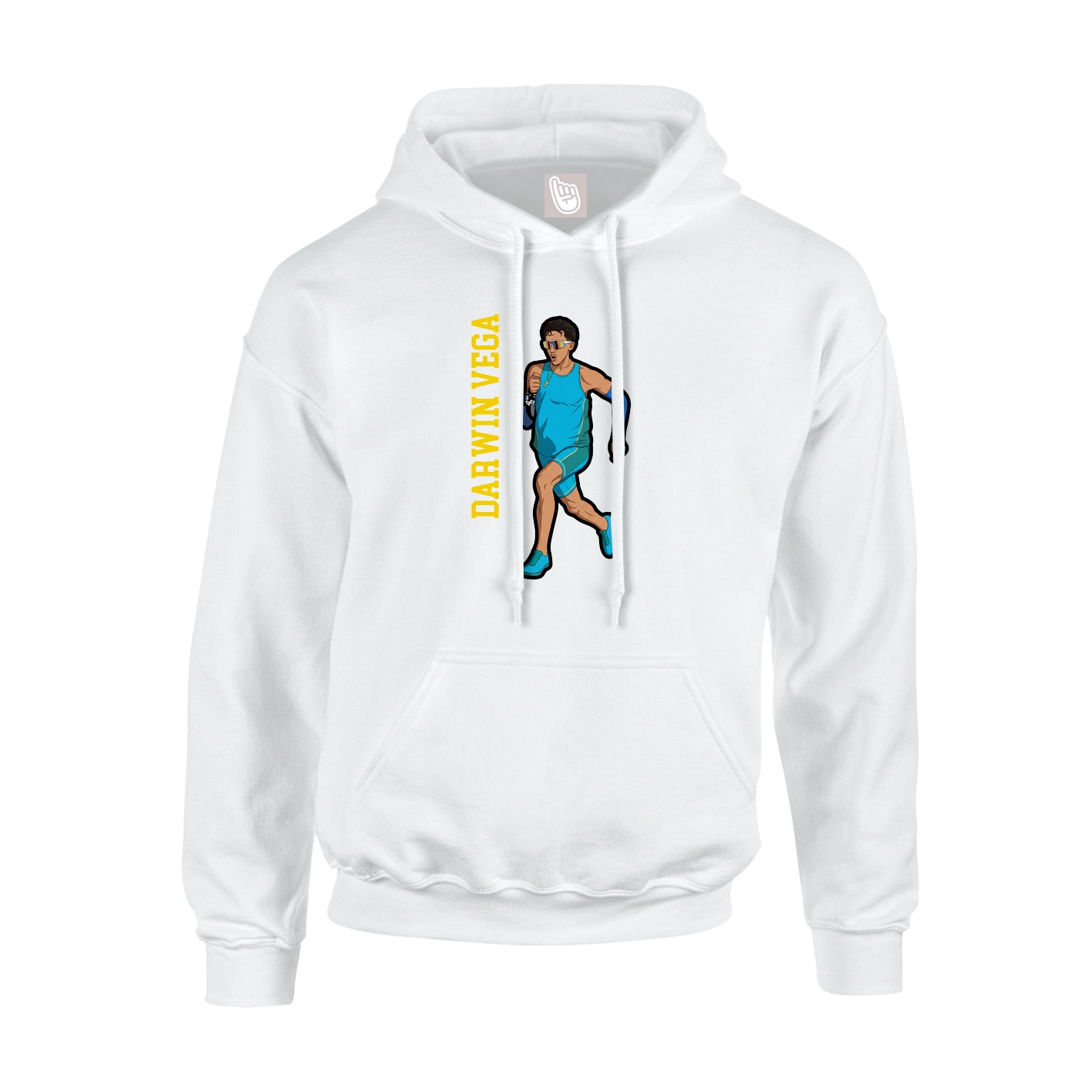 Hoodie — Name Vertical in White