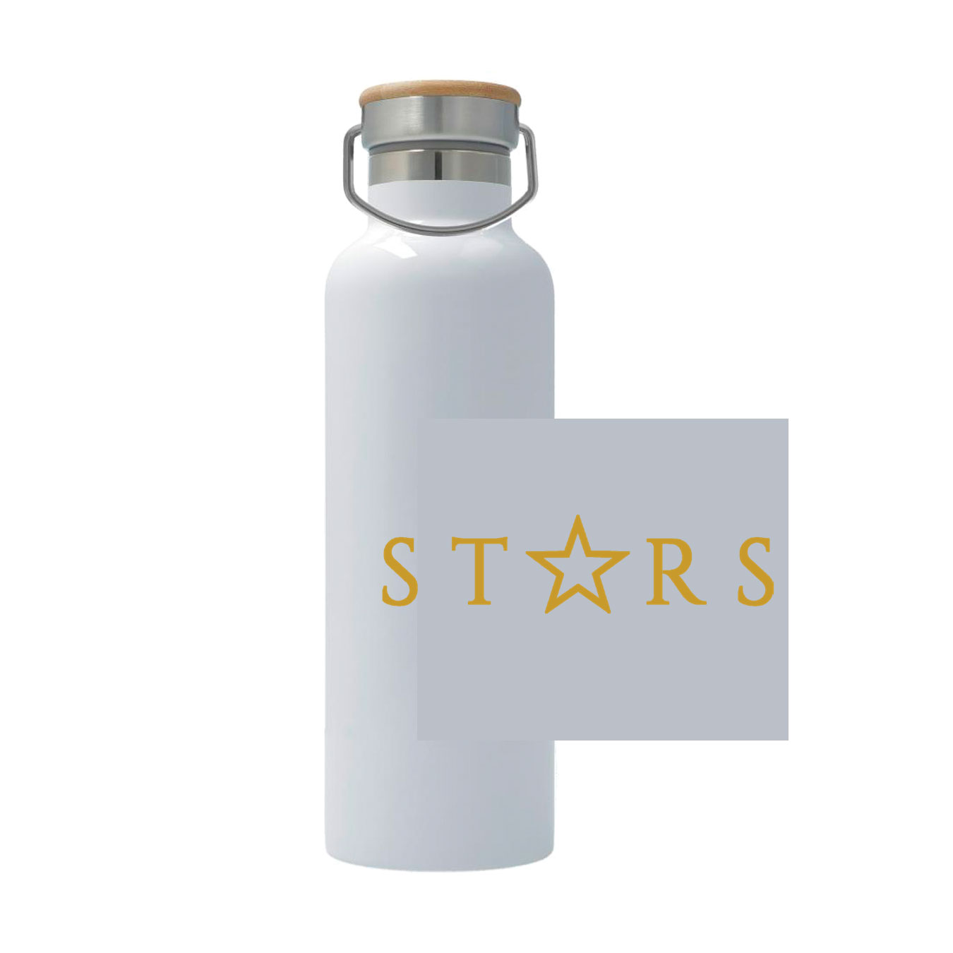 25oz Stainless Steel Thermos - White - Logo Text Drop