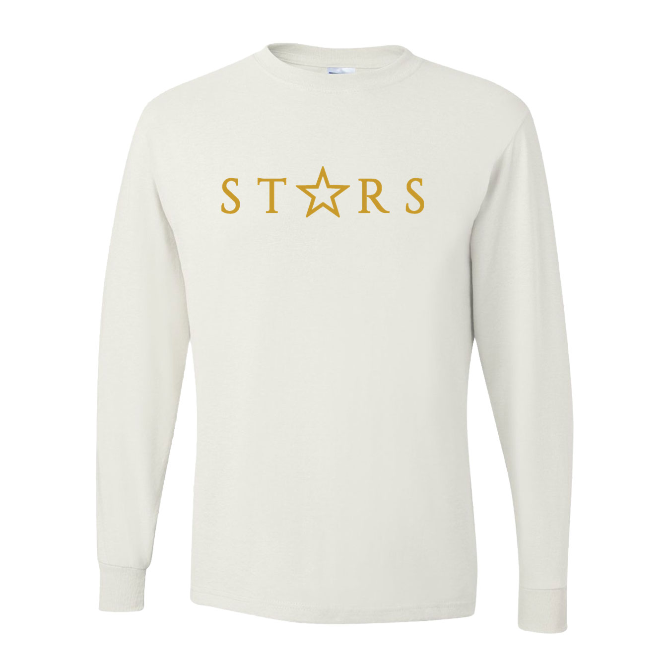 Youth Long Sleeve Performance Shirt - White - Logo Text Drop