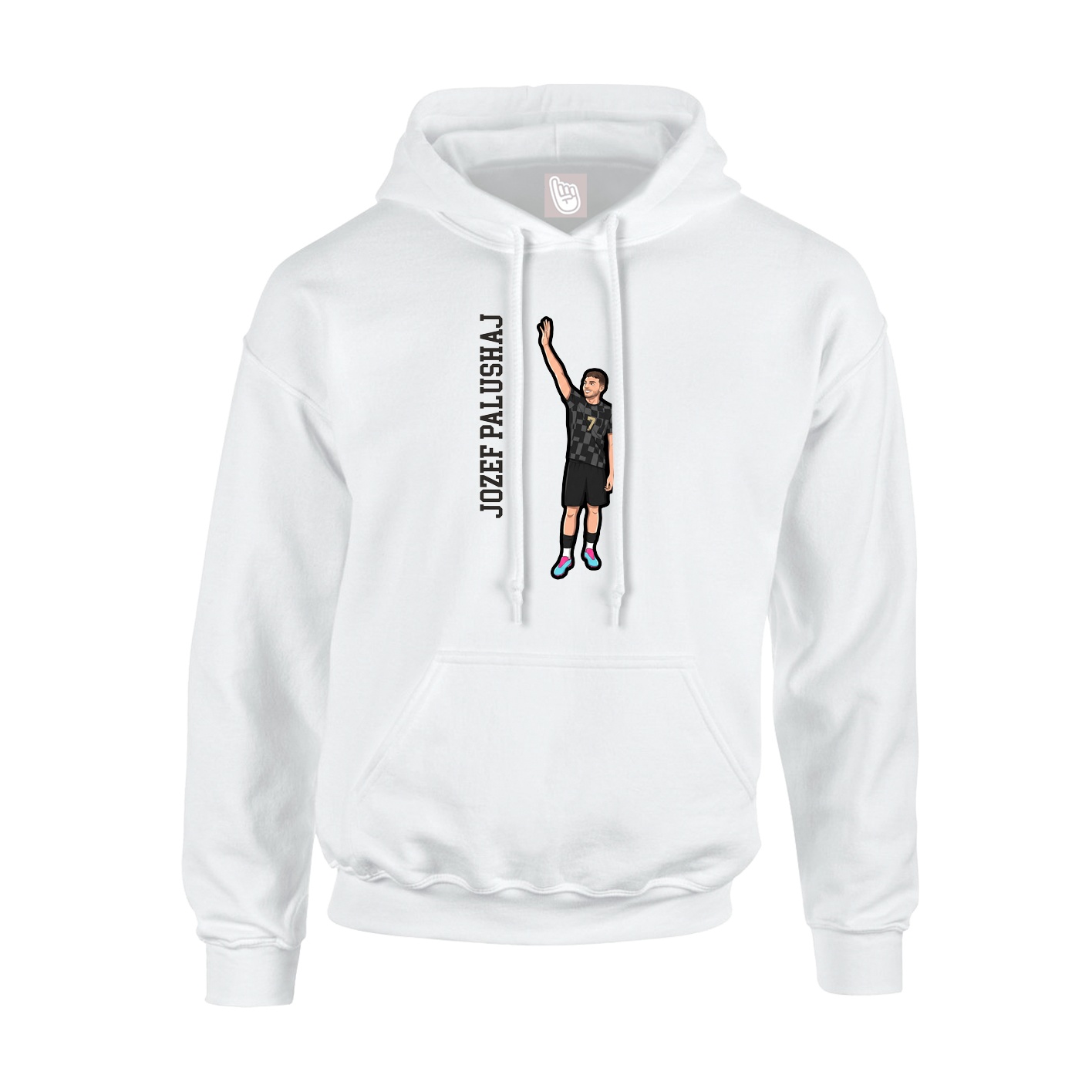 Youth Hoodie — Name Vertical in White