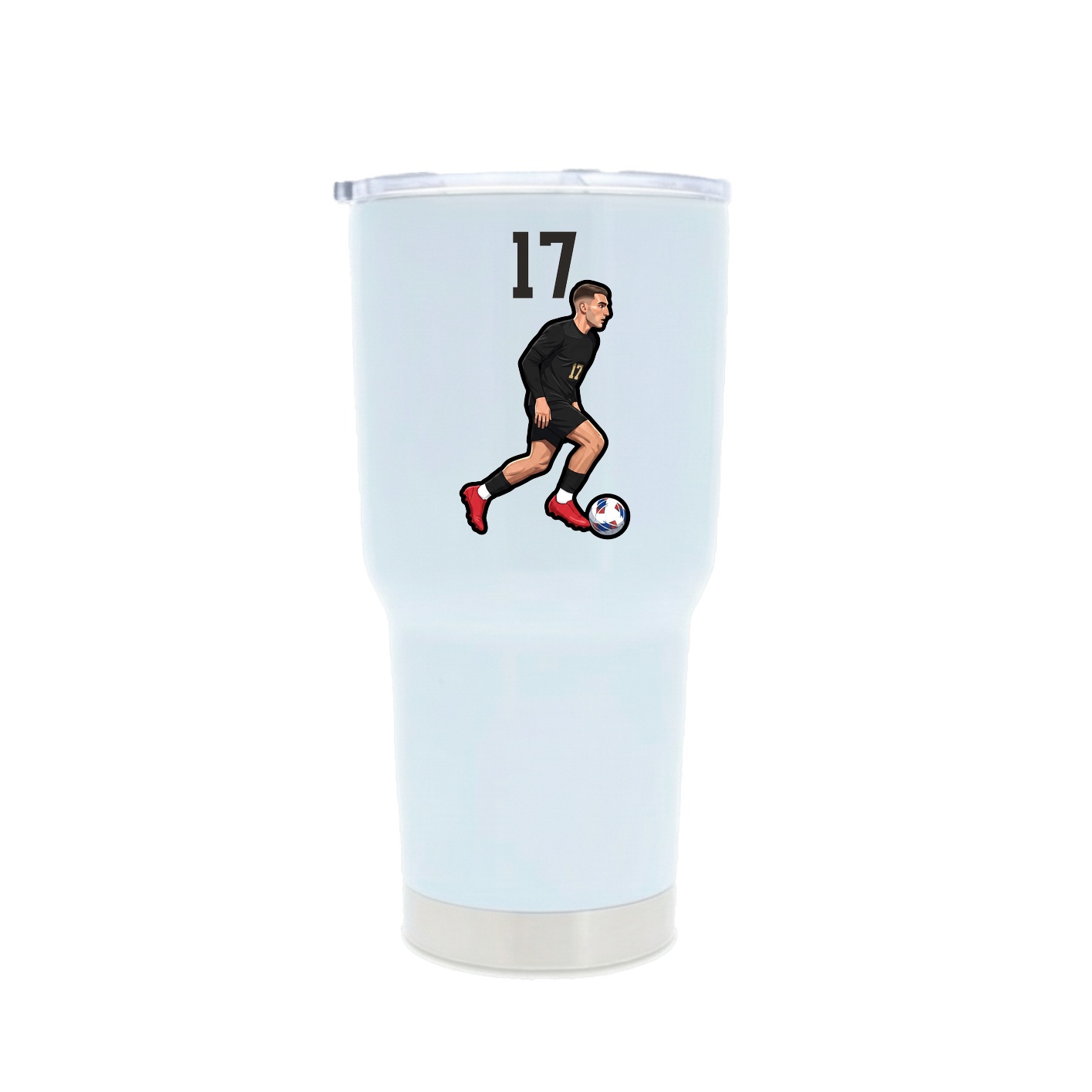 30oz Stainless Steel Tumbler — Number Top in White