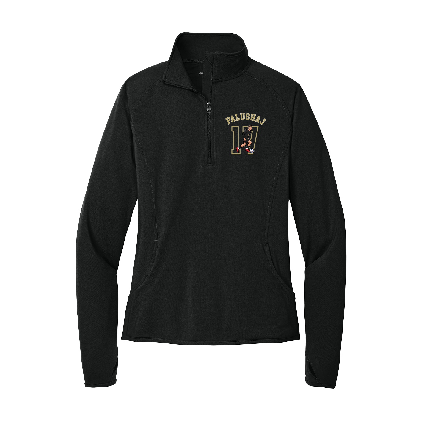 Women's Q-Zip Pullover — Shirsey Arch in Black