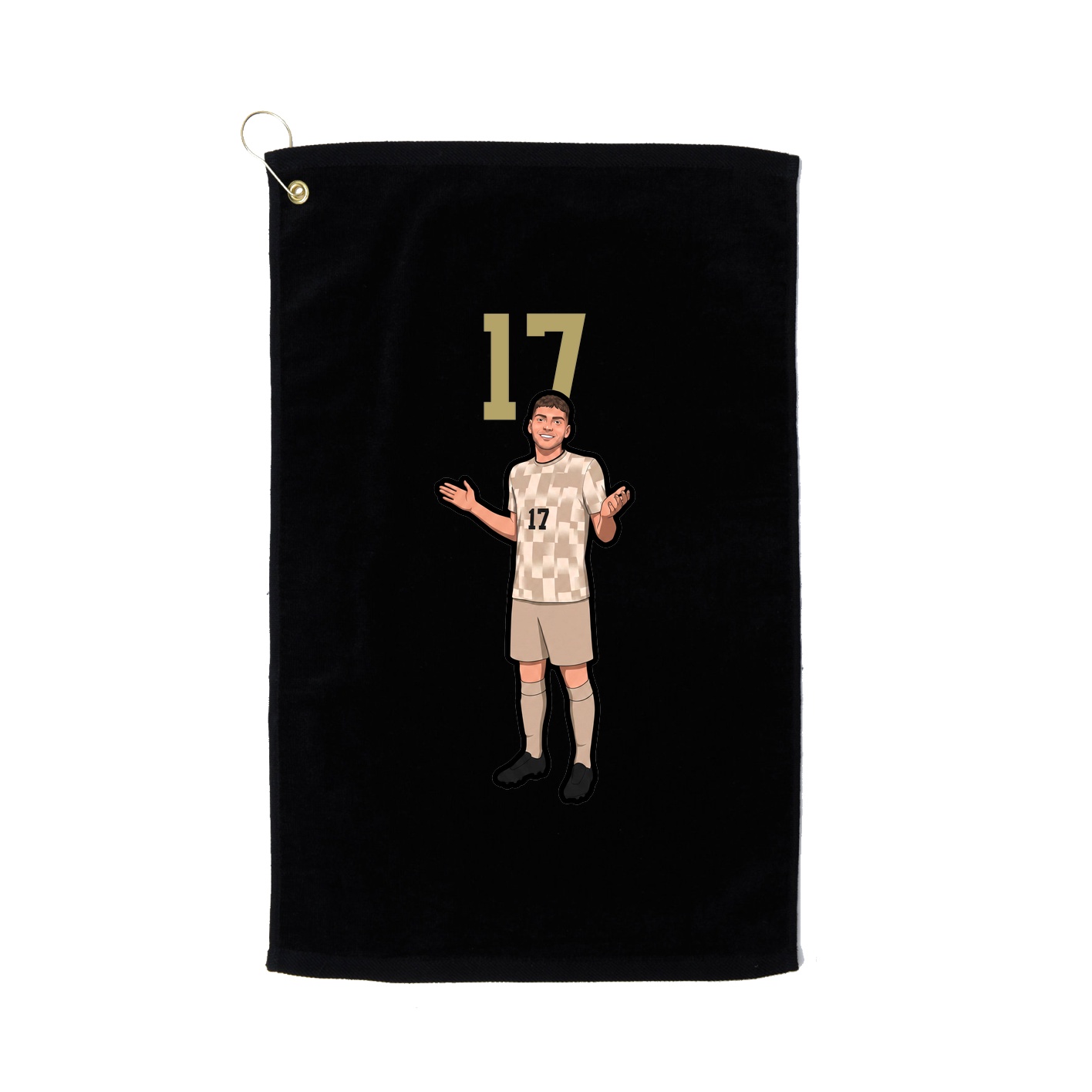Golf Towel — Number Top in Black