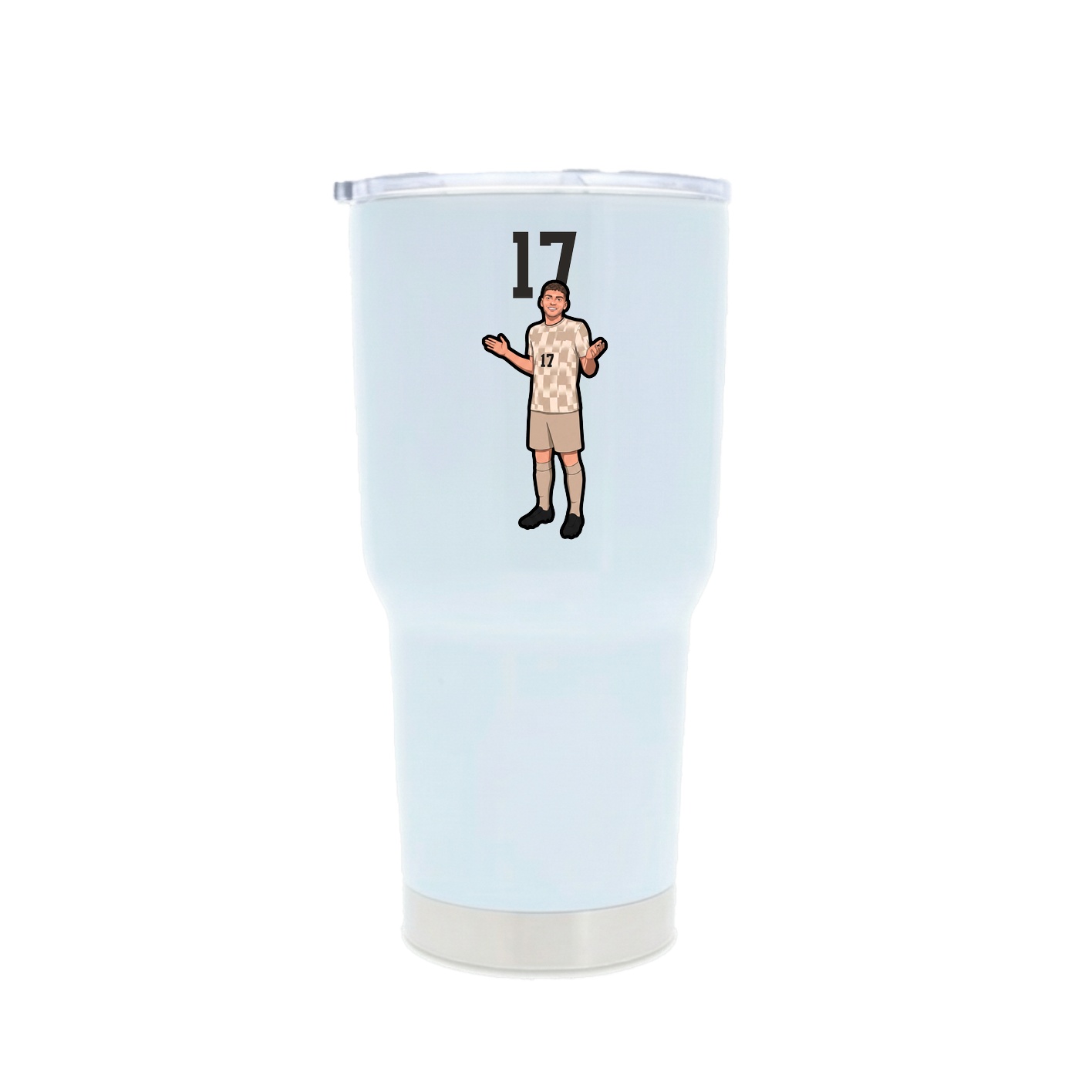 30oz Stainless Steel Tumbler — Number Top in White