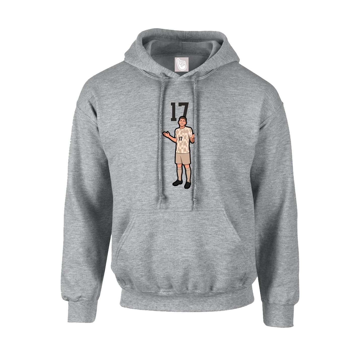Hoodie — Number Top in Grey
