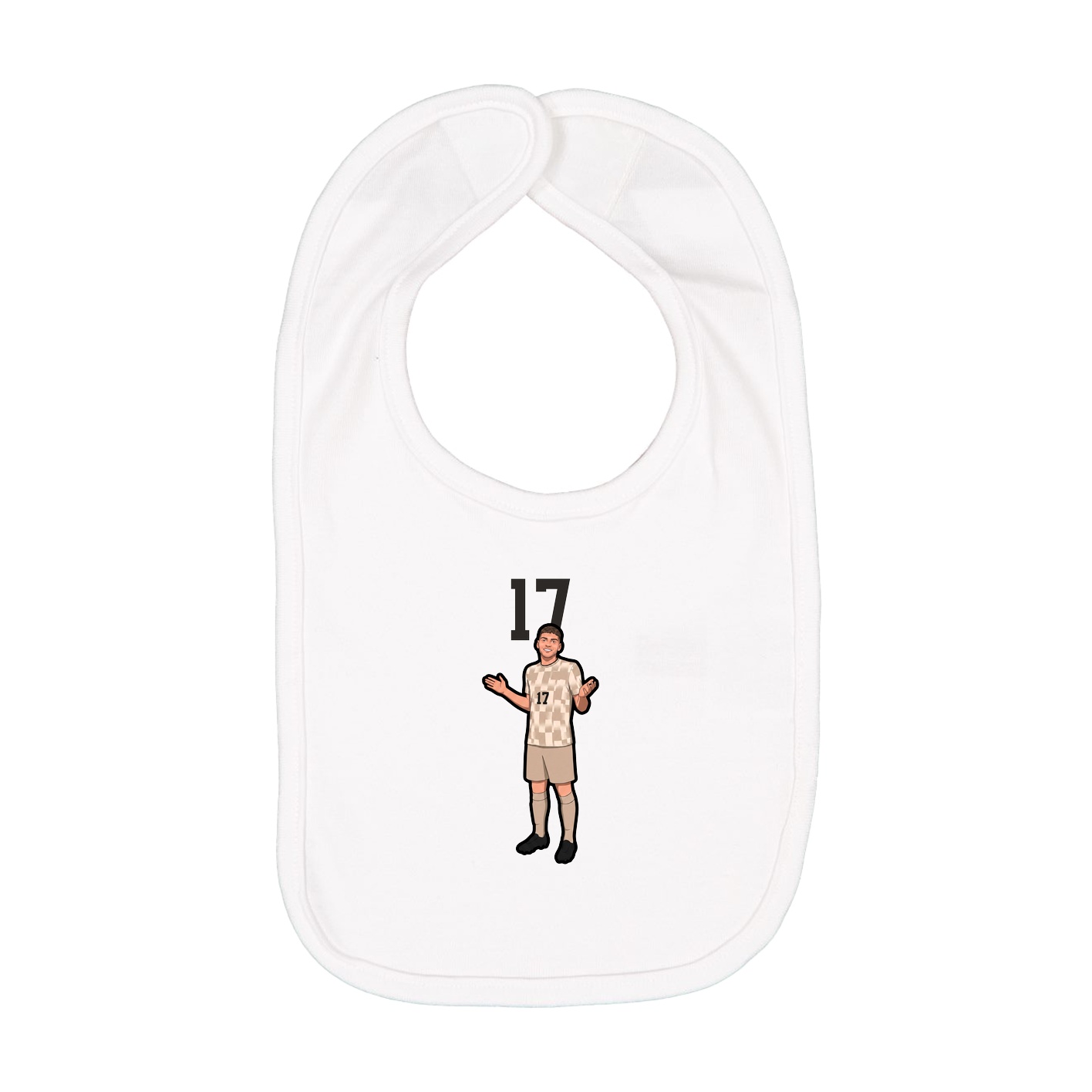 Infant Bib — Number Top in White