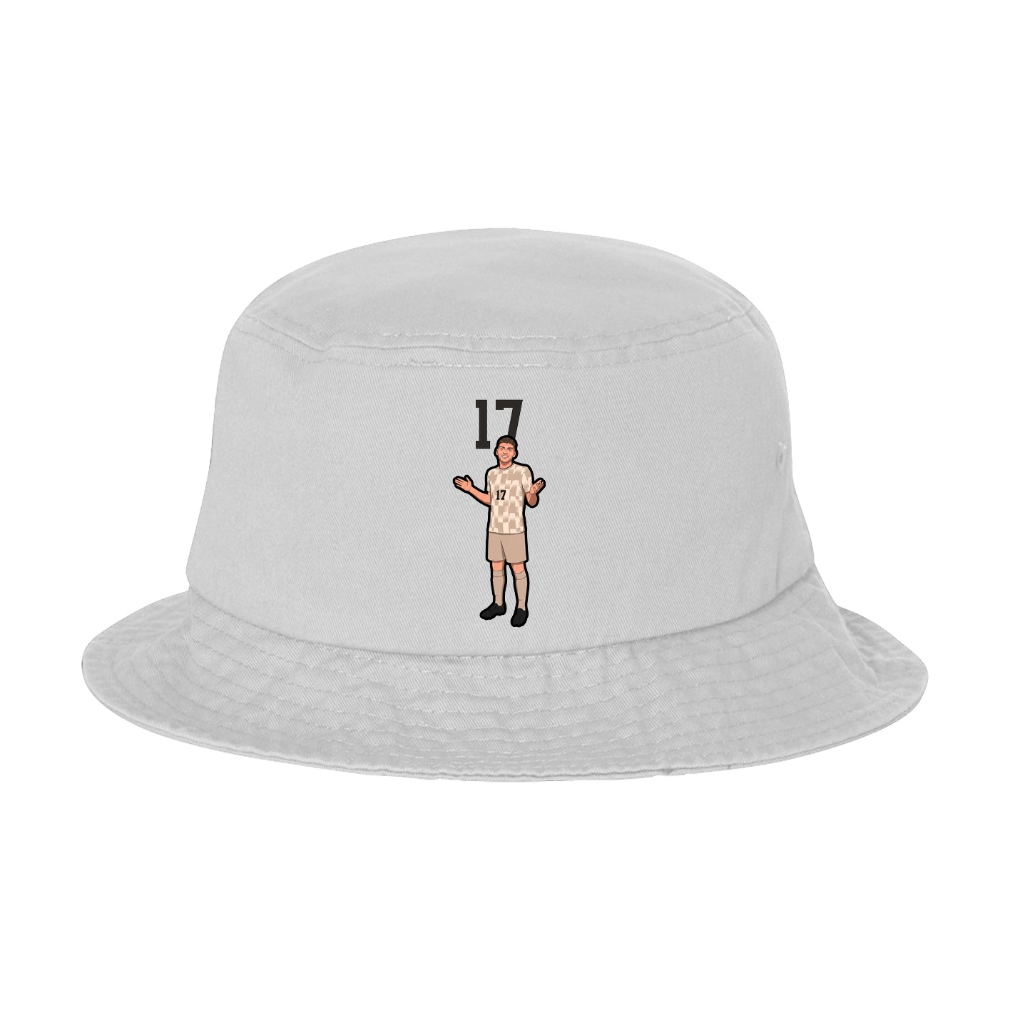 Bucket Cap — Number Top in White