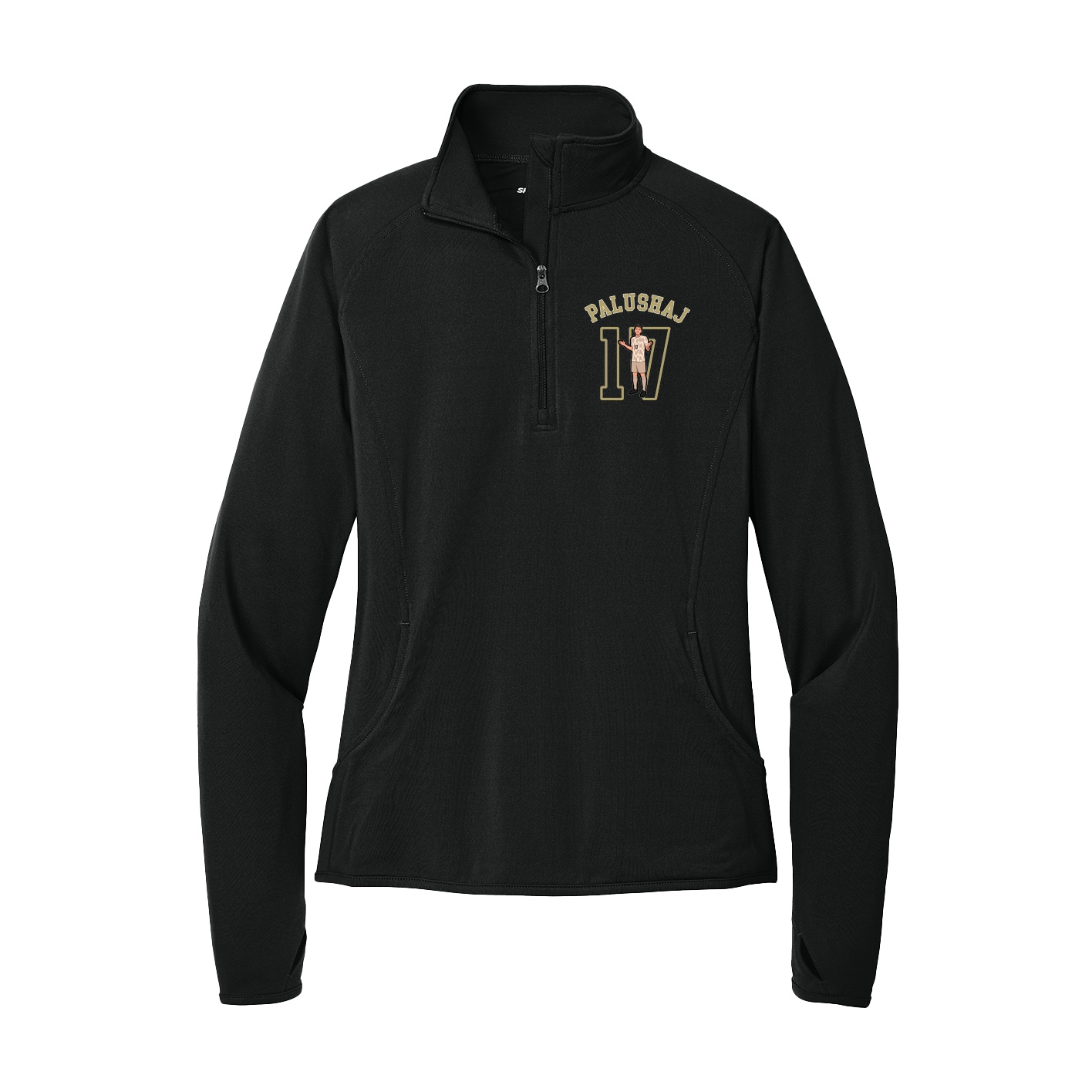 Women's Q-Zip Pullover — Shirsey Arch in Black