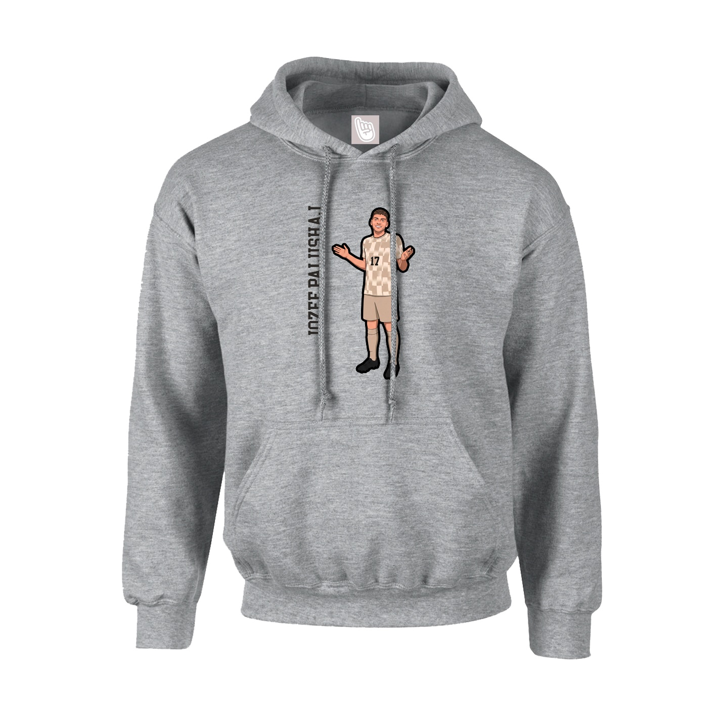 Hoodie — Name Vertical in Grey