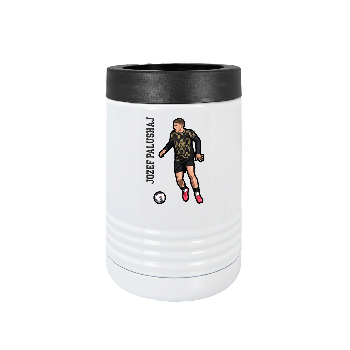 Beverage Holder — Name Vertical in White