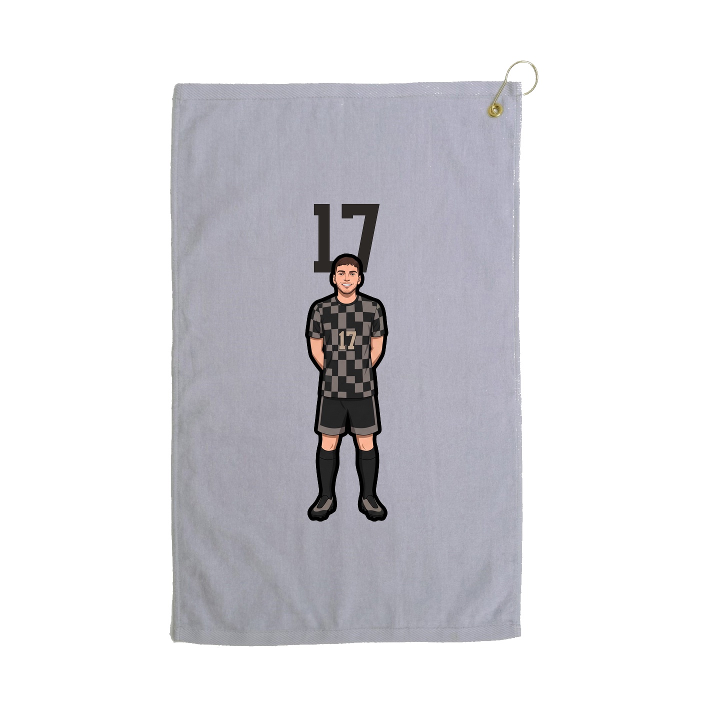 Golf Towel — Number Top in Grey