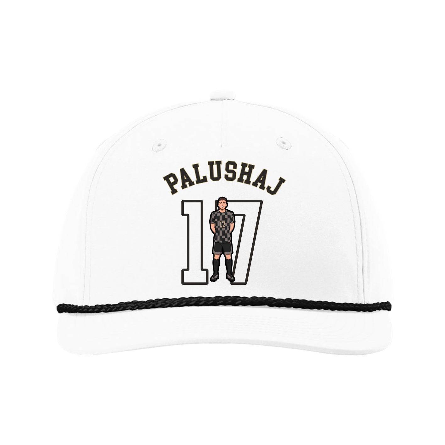 Five-Panel Classic Rope Cap — Shirsey Arch in White